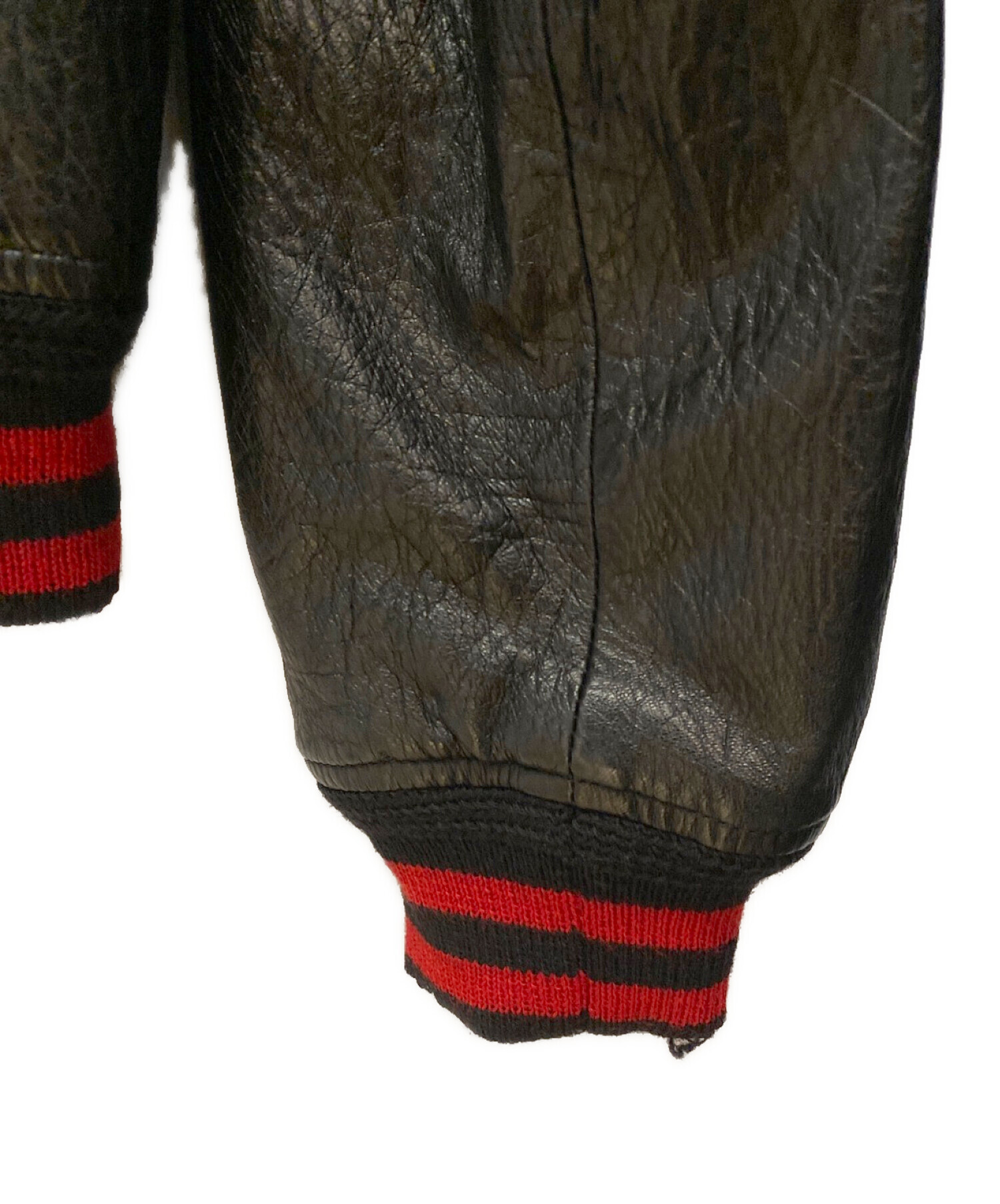 SAINT LAURENT ブラック スタジャン ウール・レザーテディ50