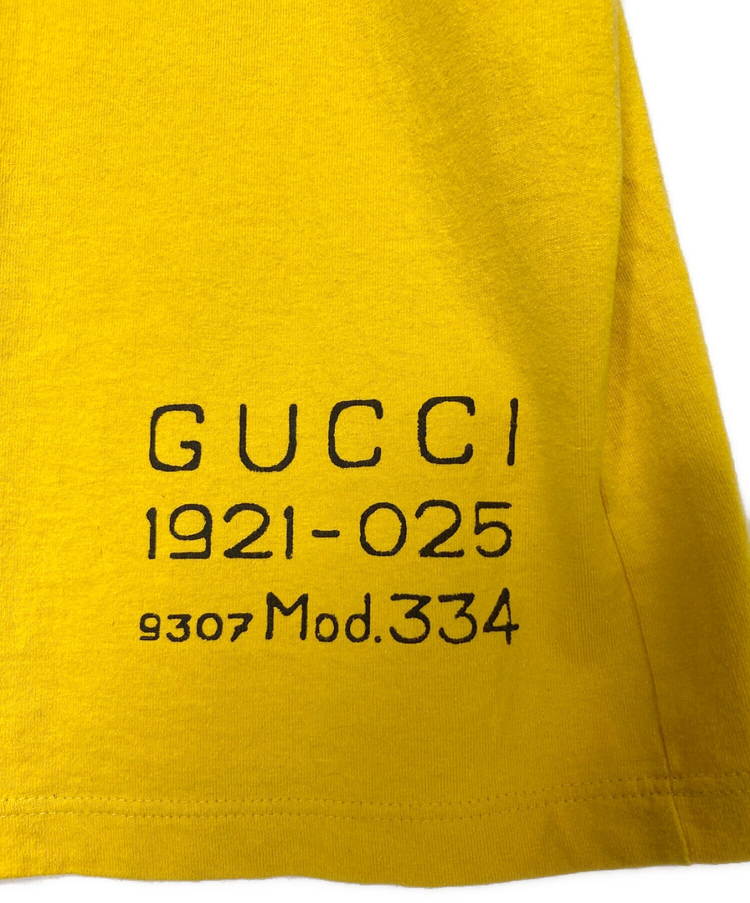 中古・古着通販】GUCCI (グッチ) バックプリントTシャツ イエロー 