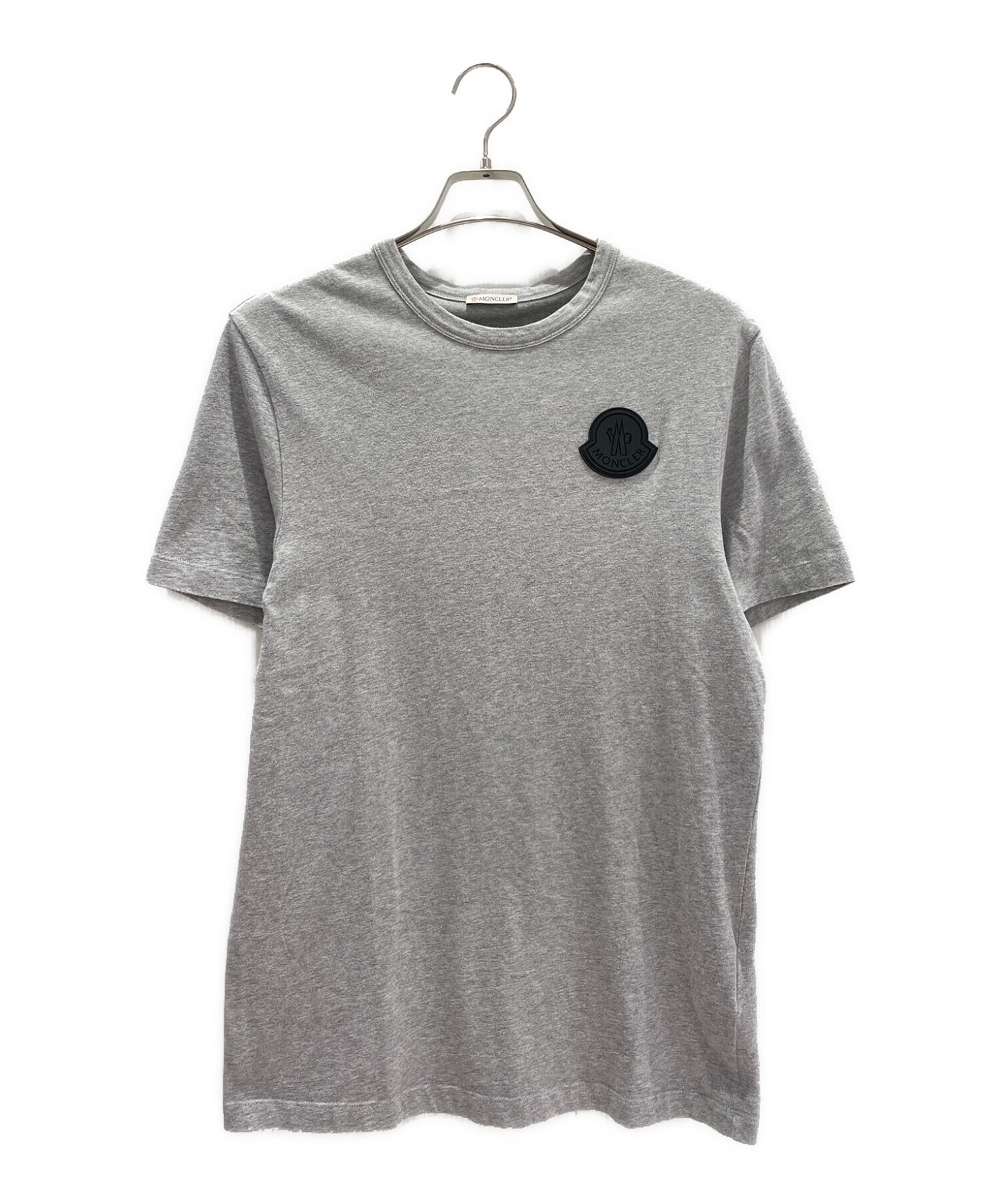 MONCLER (モンクレール) ラバープリントロゴパッチTシャツ グレー サイズ:S