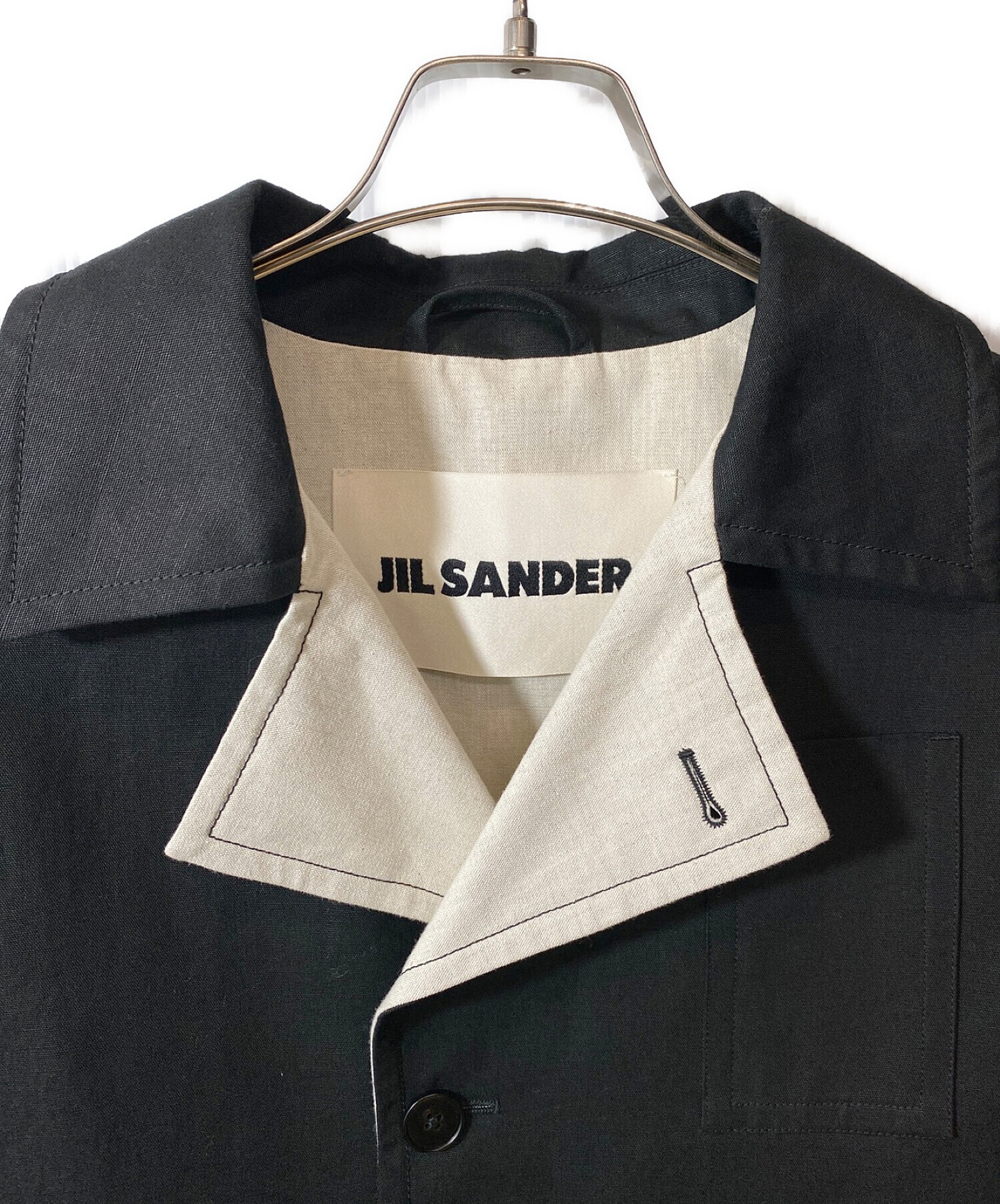 JIL SANDER (ジルサンダー) リネン混カバーオール ブラック サイズ:48