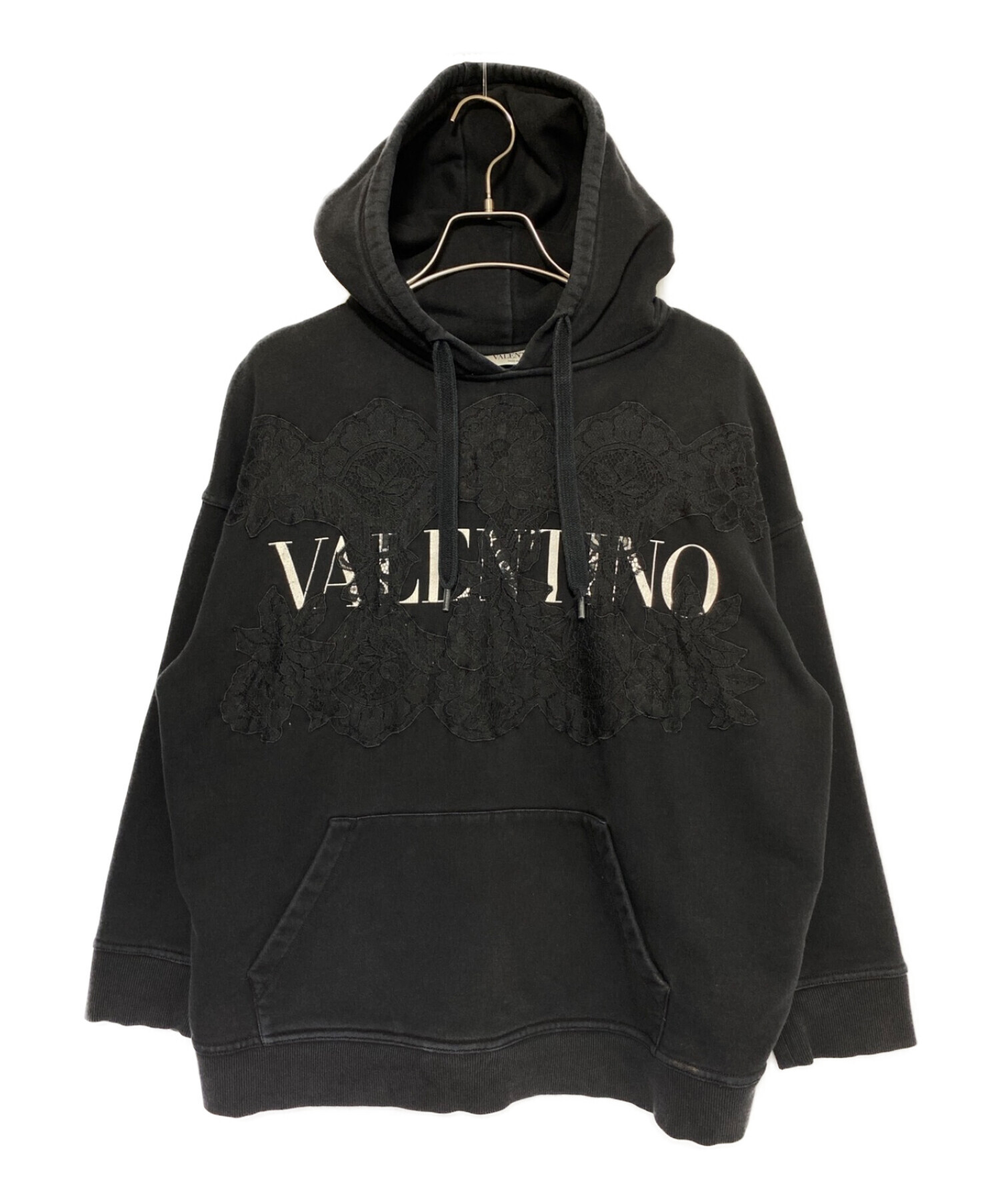 VALENTINO (ヴァレンティノ) 刺繍デザインパーカー ブラック サイズ:S