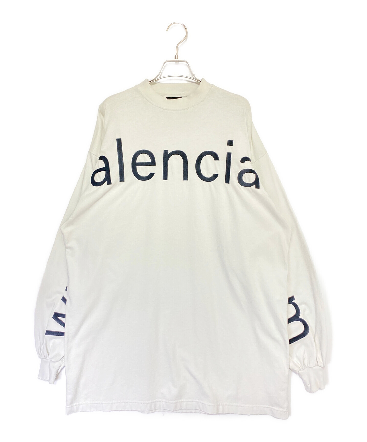 BALENCIAGA ストライプシャツ フロントロゴ 刺繍