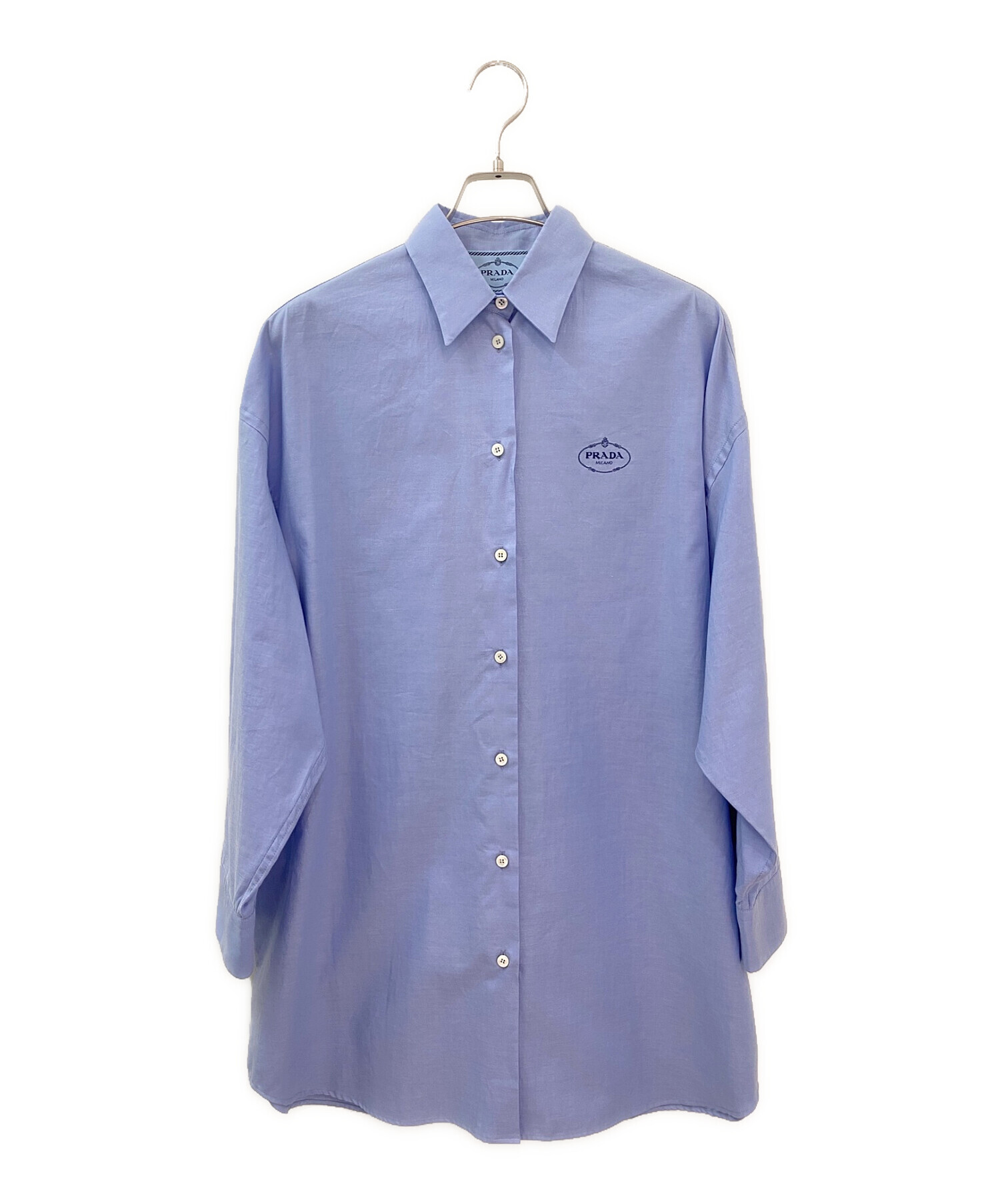 中古・古着通販】PRADA (プラダ) シャツワンピース スカイブルー 