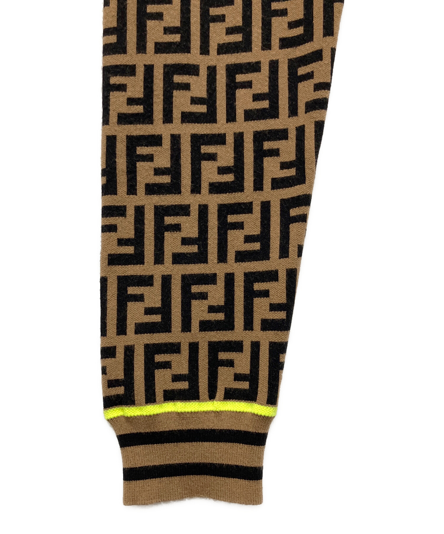 中古・古着通販】FENDI (フェンディ) ズッカ柄ニットパンツ ブラウン 