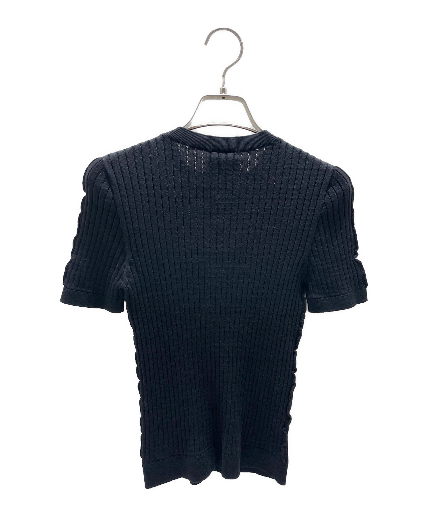 中古・古着通販】CHANEL (シャネル) ココマークリブニット ブラック 