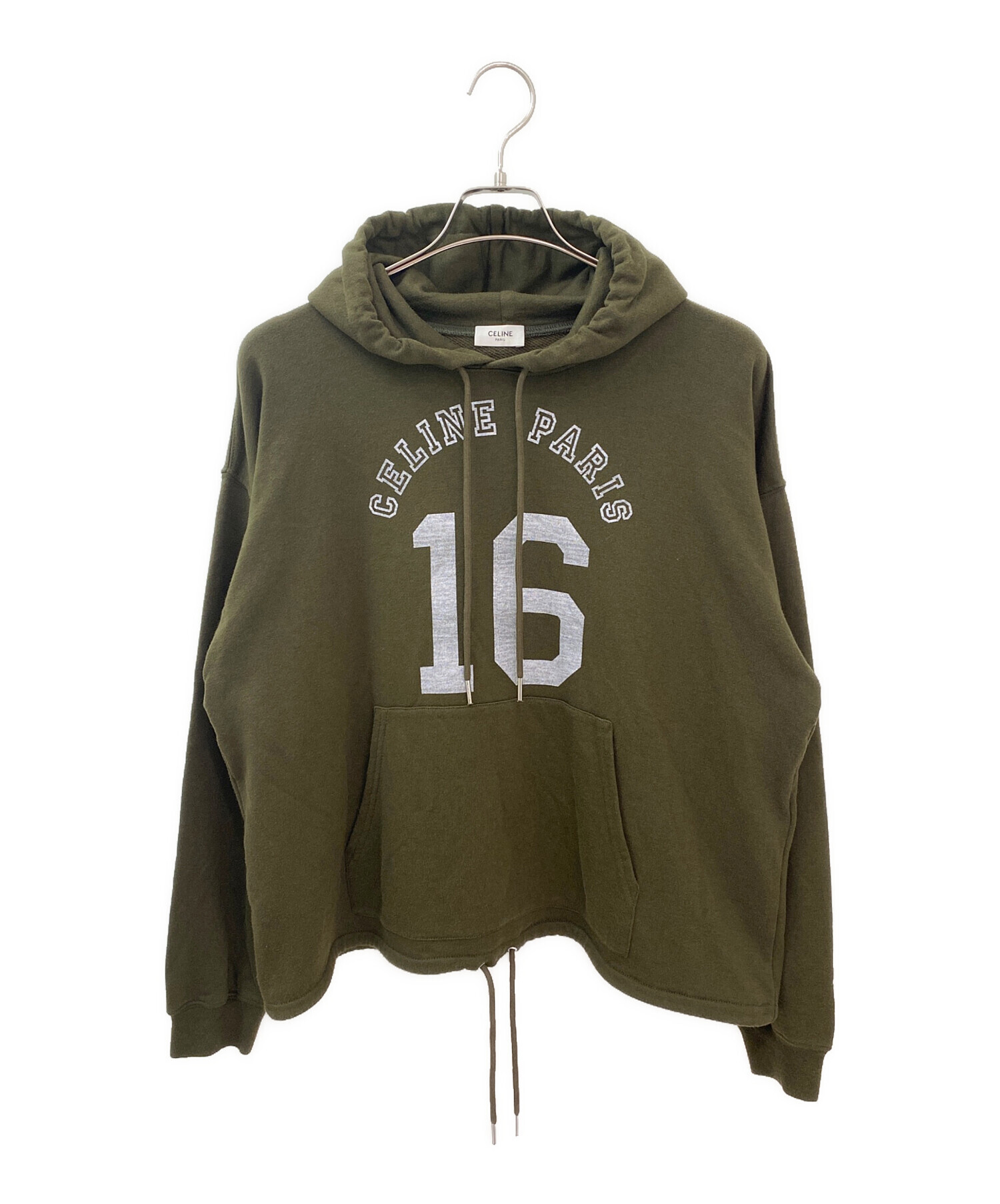 中古・古着通販】CELINE (セリーヌ) プルオーバーパーカー オリーブ 