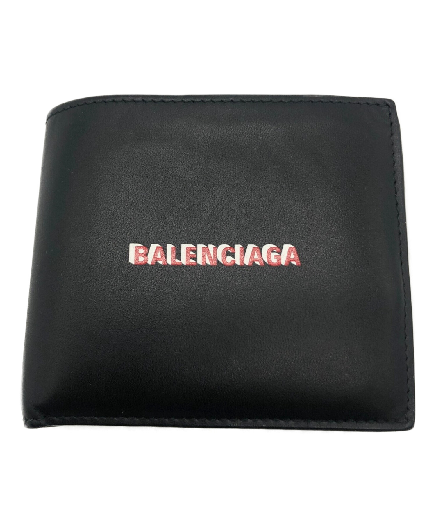 箱・袋付属】BALENCIAGA 二つ折り財布 黒 レザー BALENCIAGA 
