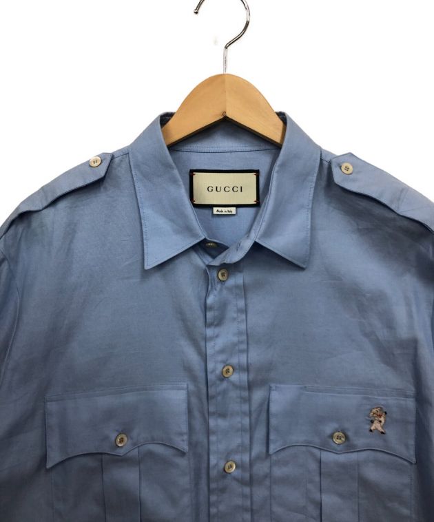 中古・古着通販】GUCCI (グッチ) 長袖シャツ スカイブルー サイズ:50 