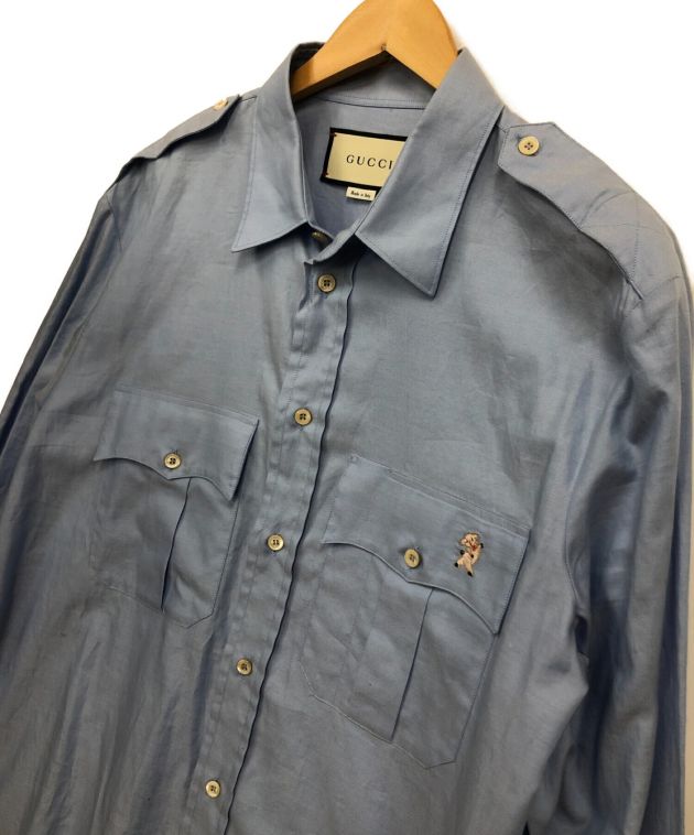 中古・古着通販】GUCCI (グッチ) 長袖シャツ スカイブルー サイズ:50 