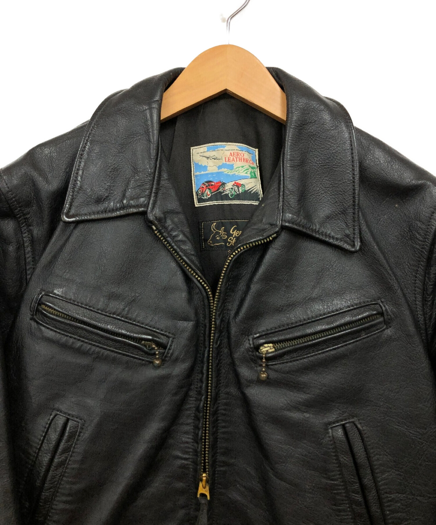 AERO LEATHER CO. ブラックジャケット 38 楽天市場】エアロレザー AERO LEATHER ライダースジャケット HALFBELT
