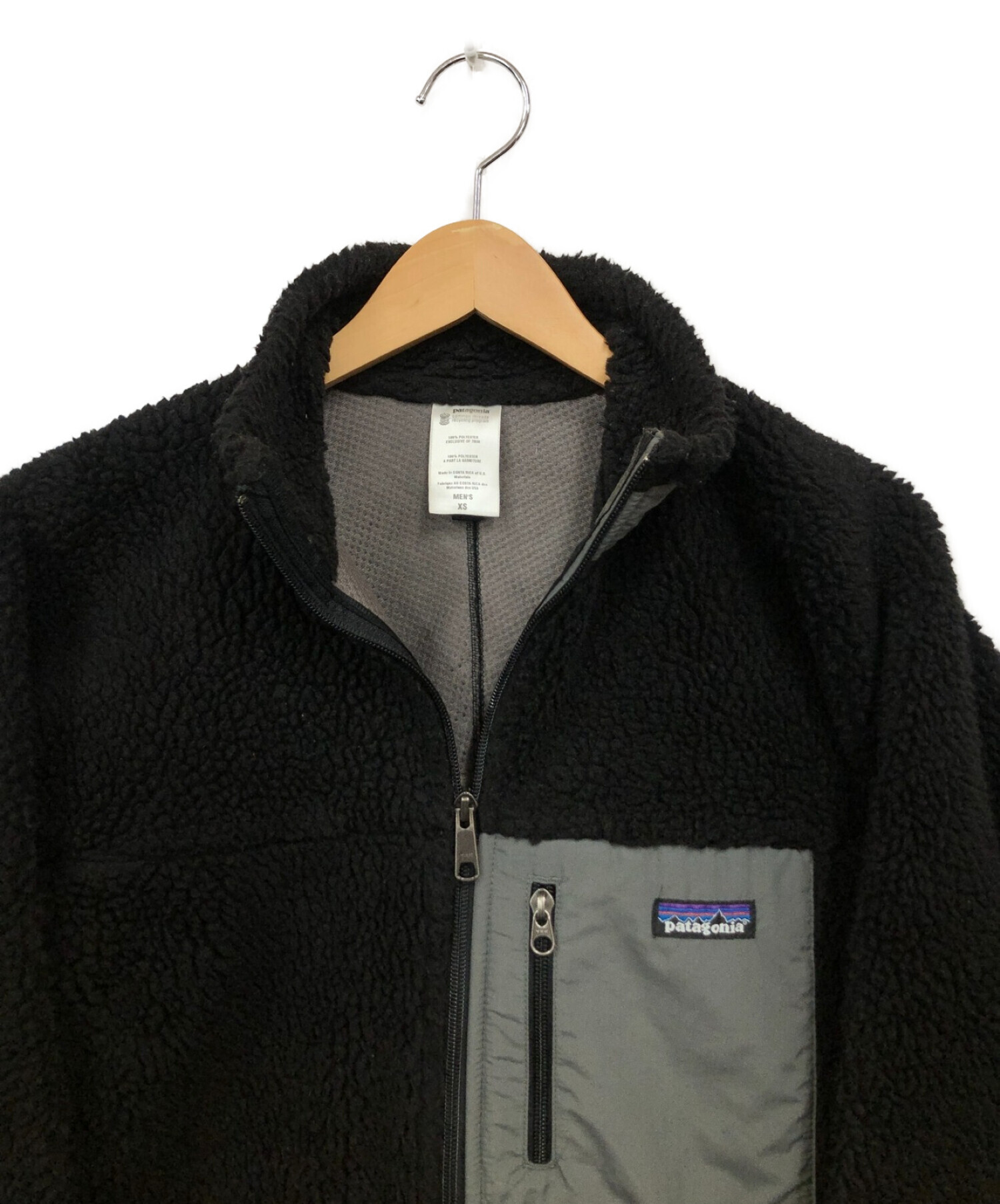 Patagonia (パタゴニア) フリースジャケット ブラック×グレー サイズ:XS