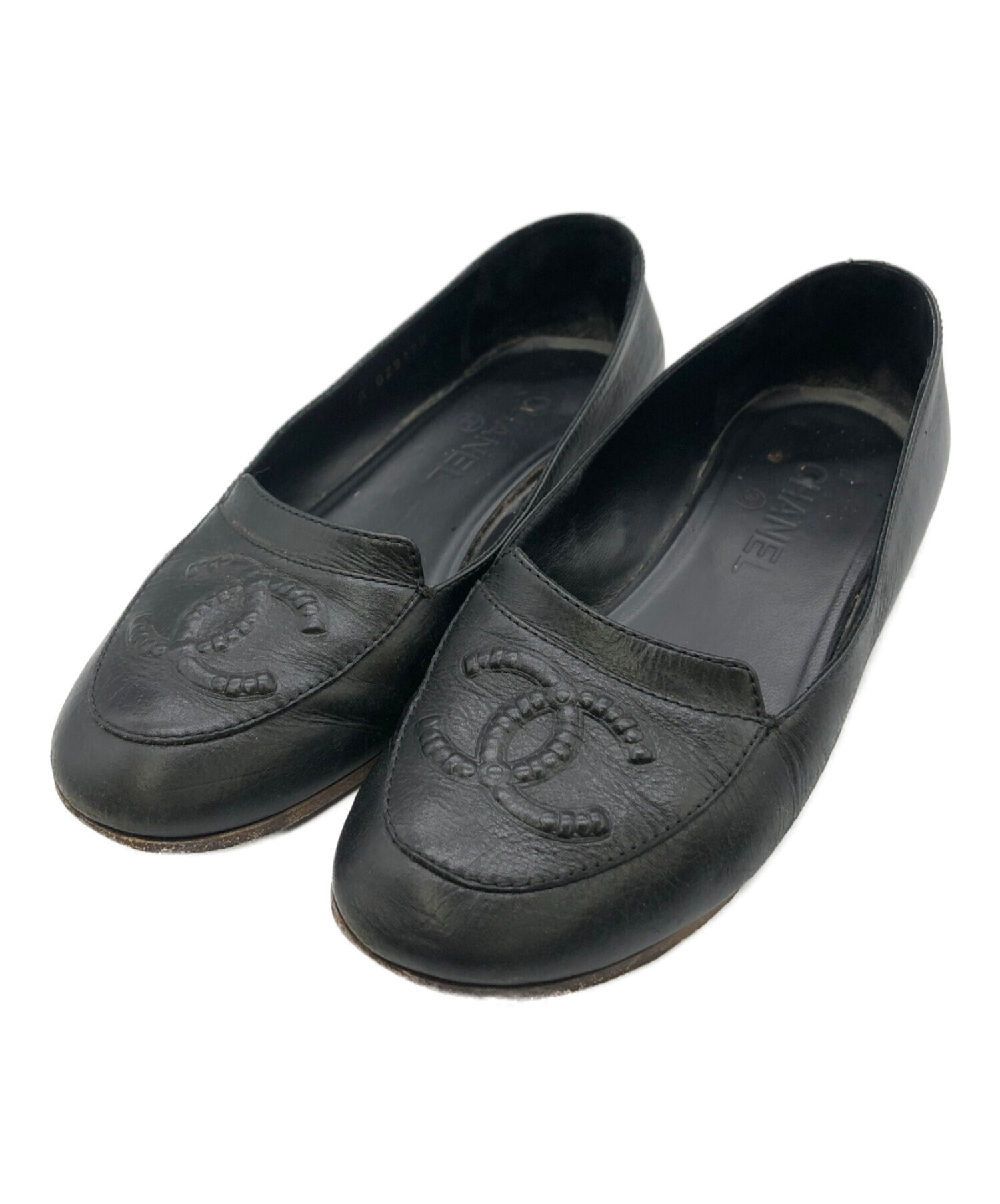 中古・古着通販】CHANEL (シャネル) ローファーパンプス ブラック 