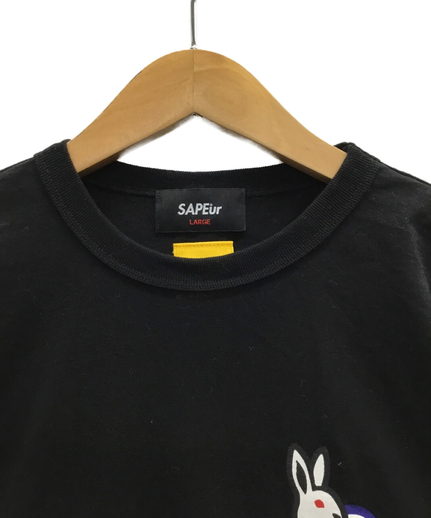SAPEur× FR2 (エフアールツー × サプール) Tシャツ ブラック サイズ:L