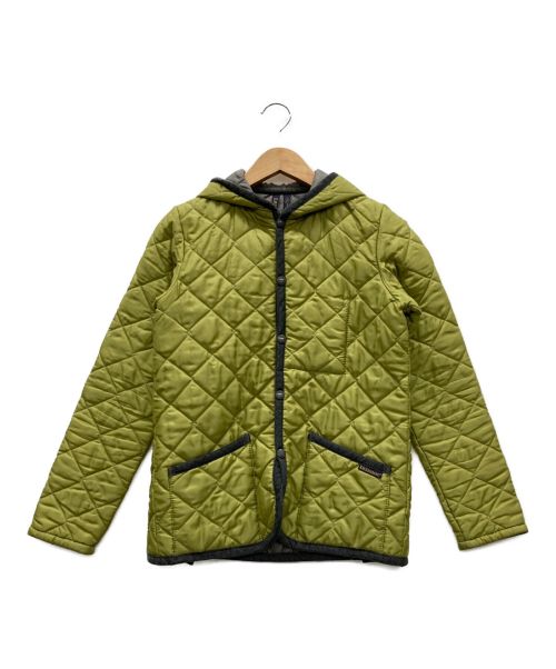 美品 LAVENHAM キルティングコート フード付き 36 危うい グリーン