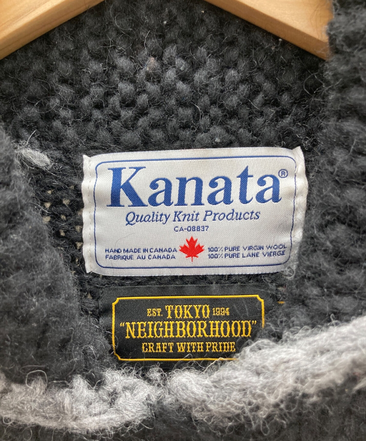 Kanataカナタ かび臭い カウチンニット M CA-08837 カナダ ウール100