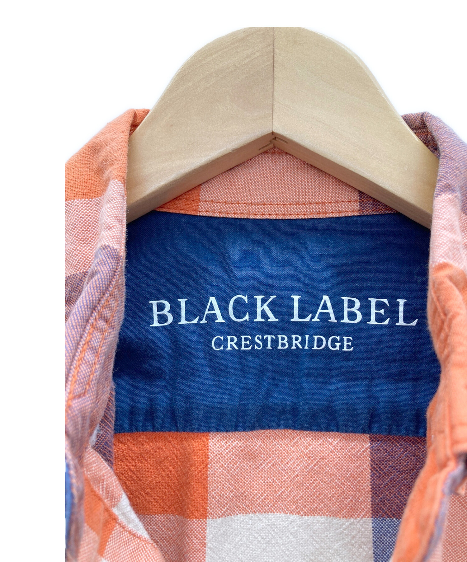 BLACK LABEL CRESTBRIDGE (ブラックレーベル クレストブリッジ) シャツ オレンジ×ネイビー サイズ:M