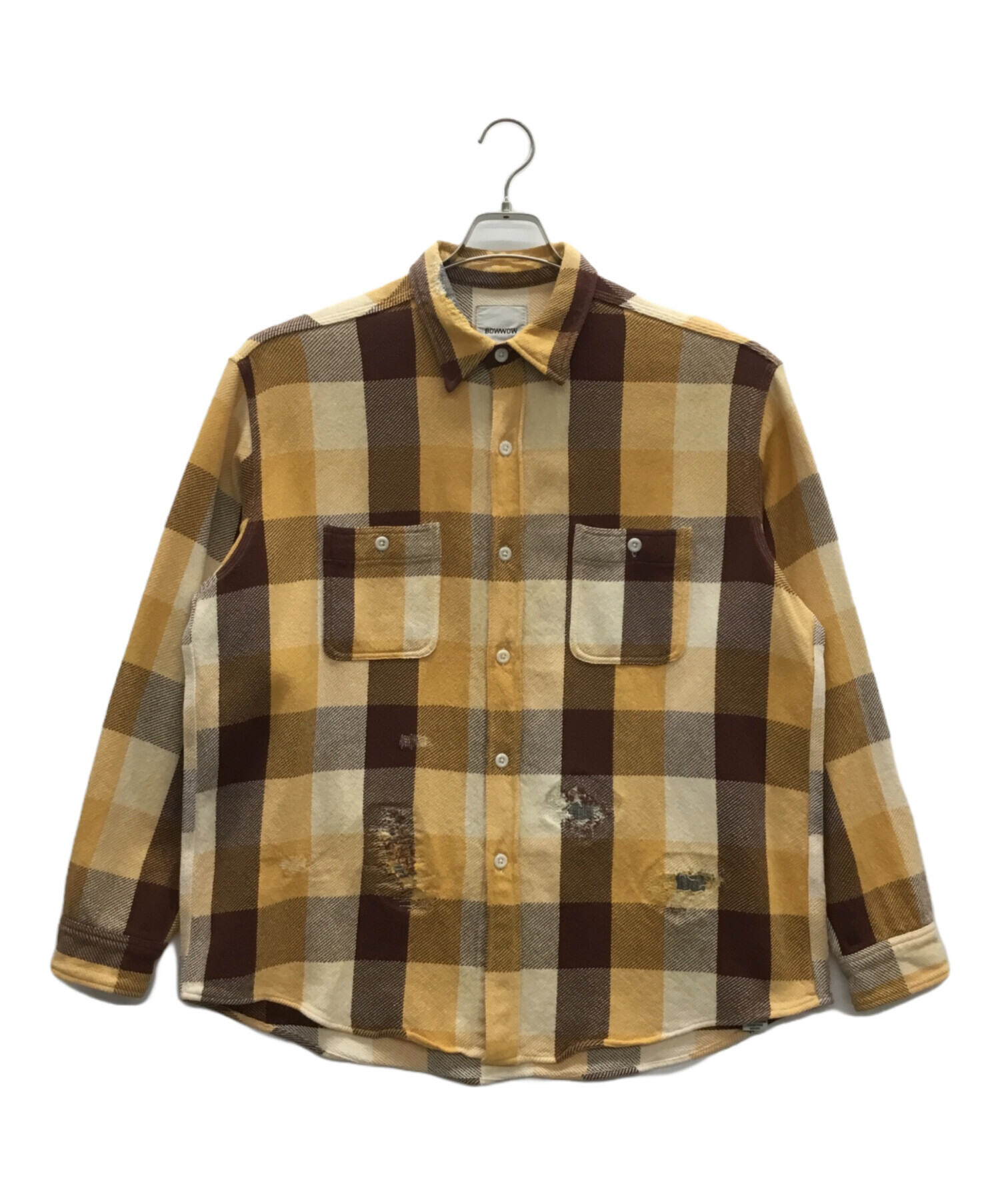中古・古着通販】BOWWOW (バウワウ) リペアエイジングフランネルシャツ 