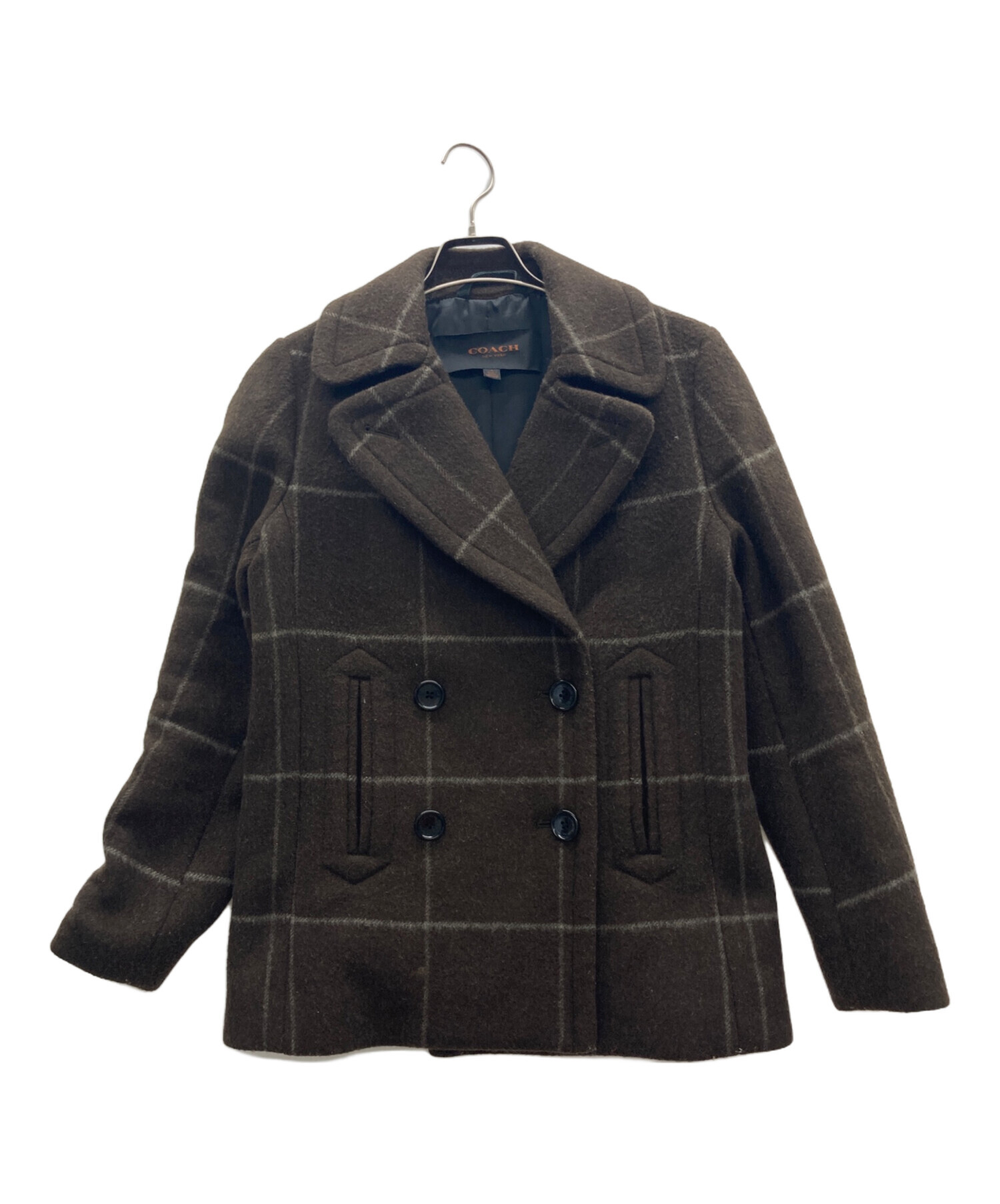中古・古着通販】COACH (コーチ) Pコート ブラウン サイズ:S｜ブランド 