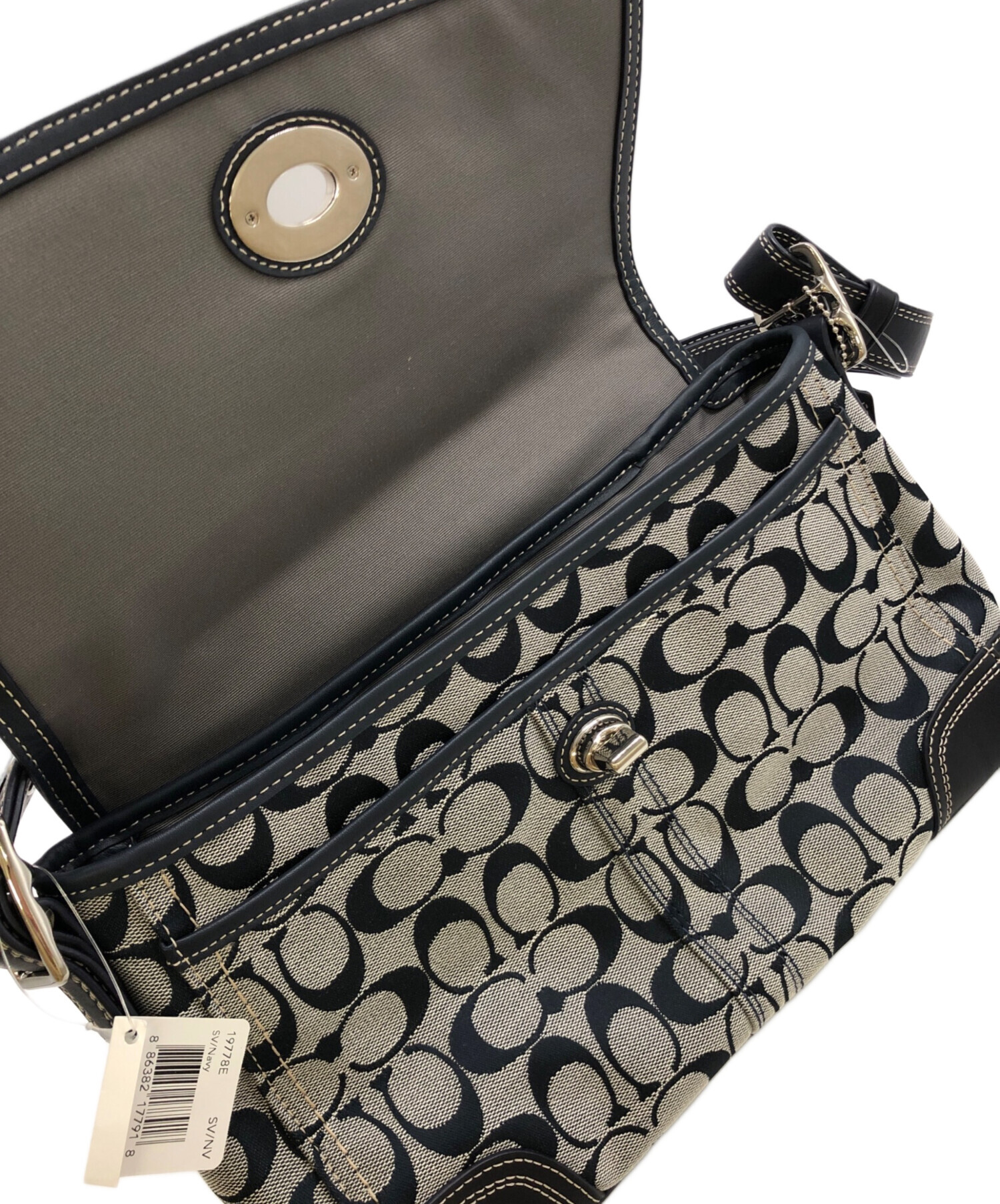 中古・古着通販】COACH (コーチ) ショルダーバッグ ネイビー 未 