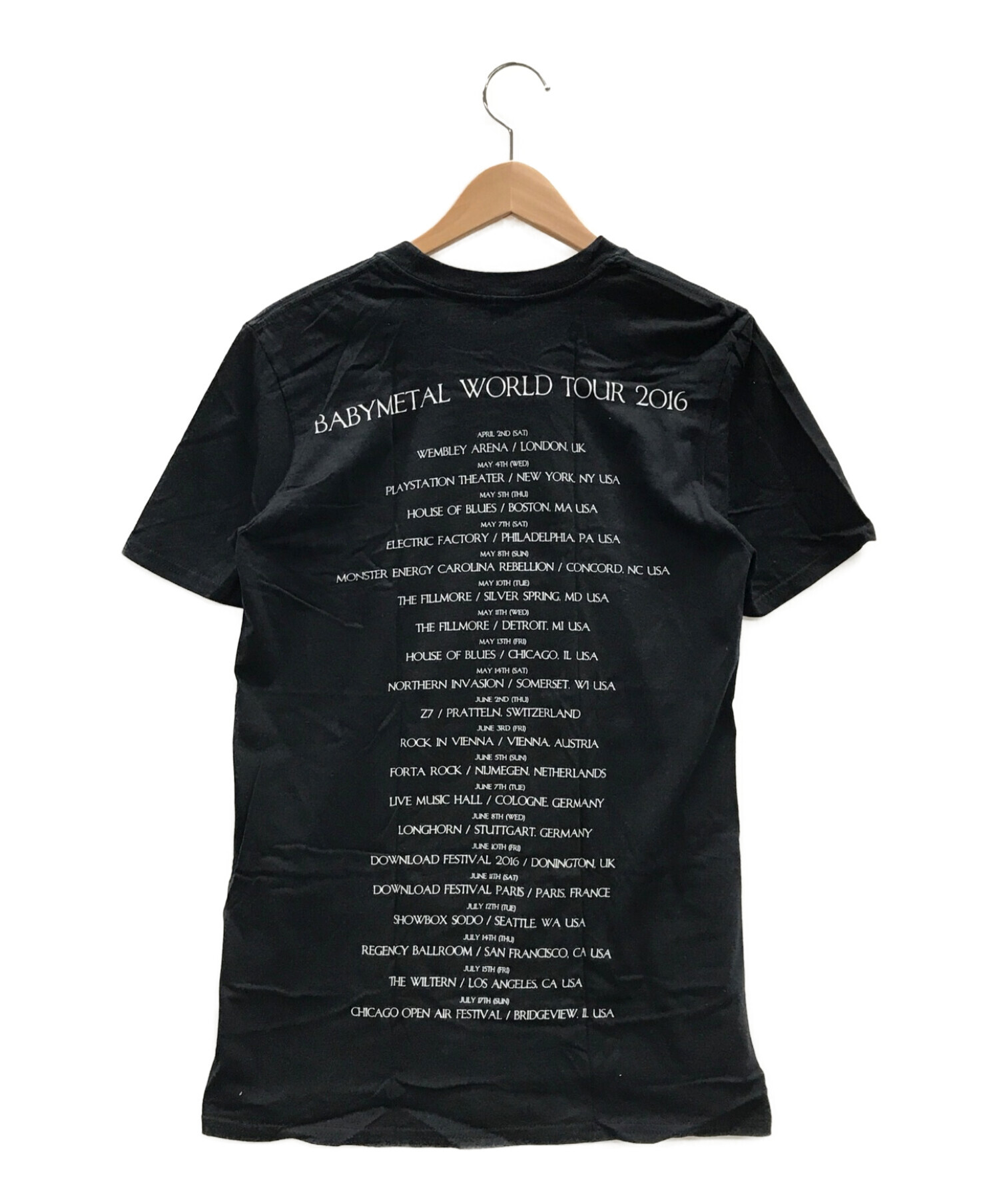 BABYMETAL (ベビーメタル) Tシャツ WORLD TOUR 2016 ブラック サイズ:L