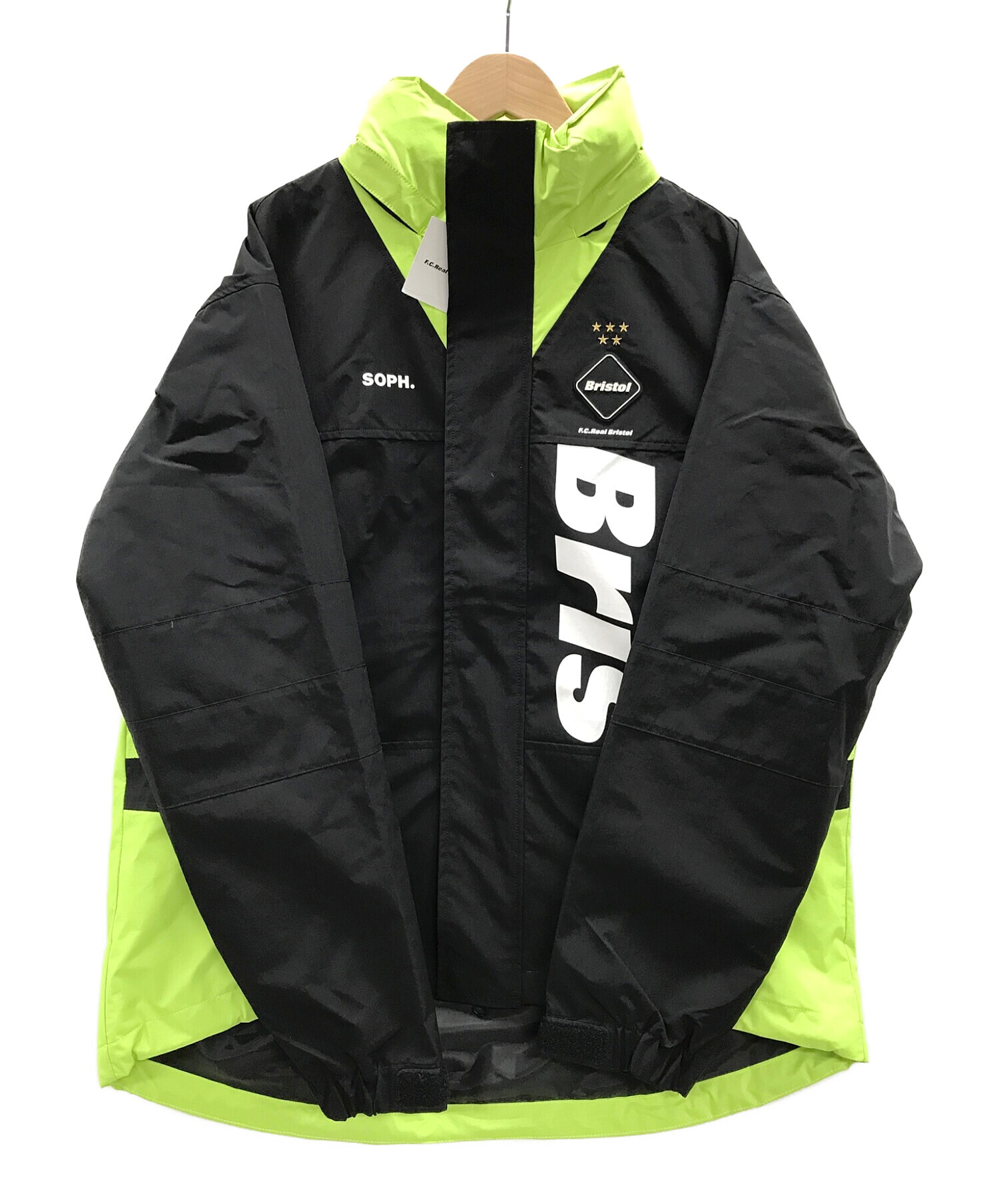 F.C.R.B. (エフシーレアルブリストル) ツアージャケット ブラック×グリーン サイズ:S 未使用品