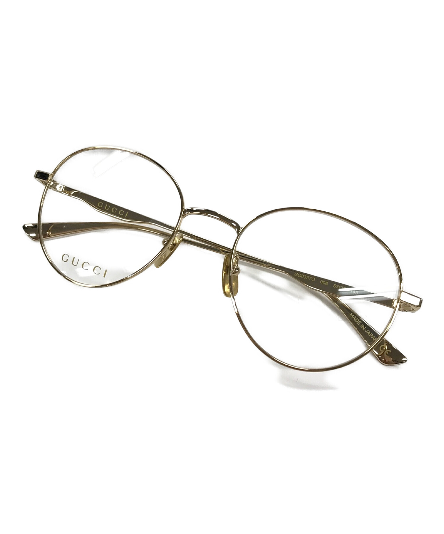 GUCCI (グッチ) 眼鏡　サングラス　メタルフレーム ゴールド サイズ:63□20　145