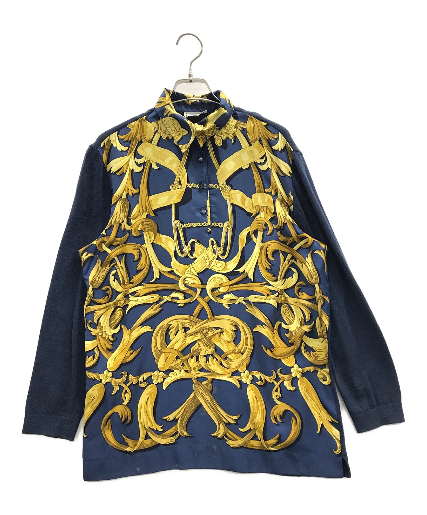 中古・古着通販】HERMES (エルメス) 長袖ポロシャツ ブルー サイズ:M 