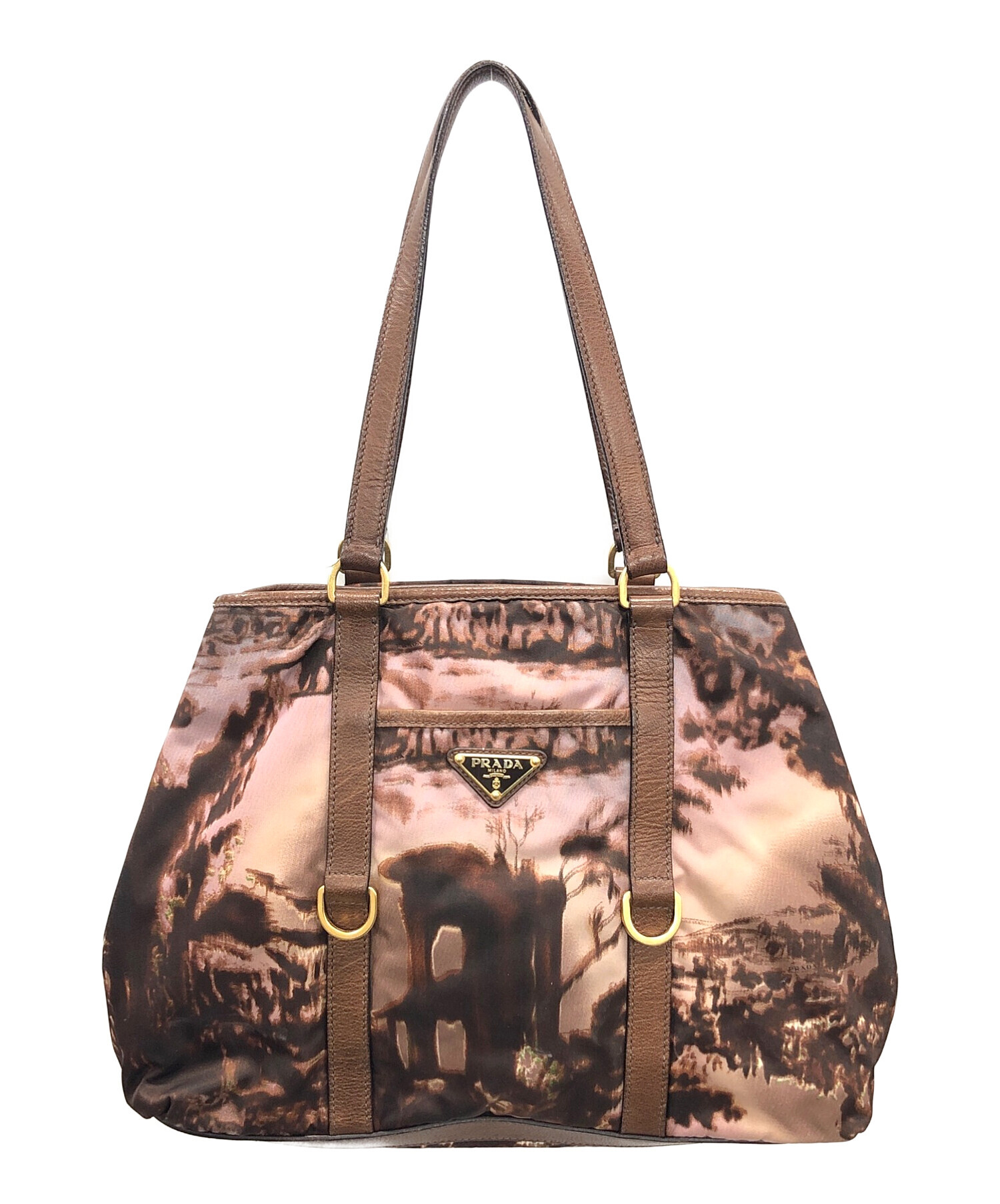 中古・古着通販】PRADA (プラダ) トートバッグ ブラウン サイズ:実寸 