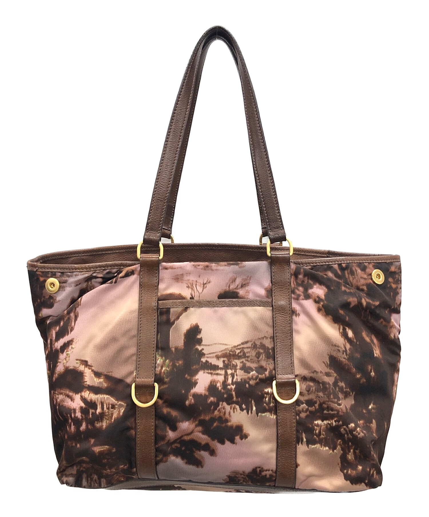 中古・古着通販】PRADA (プラダ) トートバッグ ブラウン サイズ:実寸 