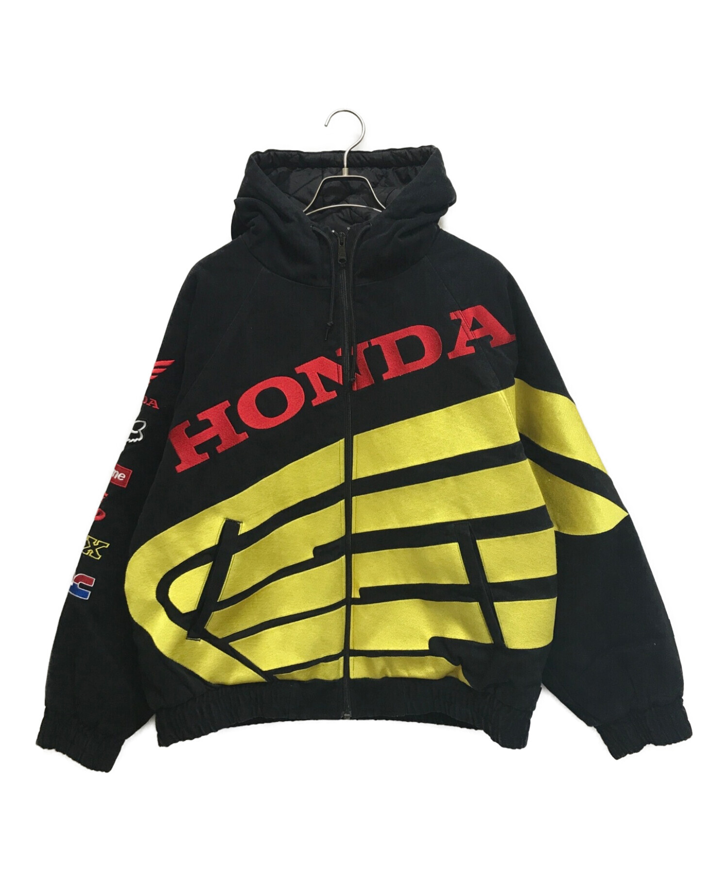 SUPREME × HONDA × FOX RACING Fox Racing Puffy Zip Up Work  Jacket/フォックスレーシングパフイージップアップワークジャケット ブラック サイズ:Ｌ