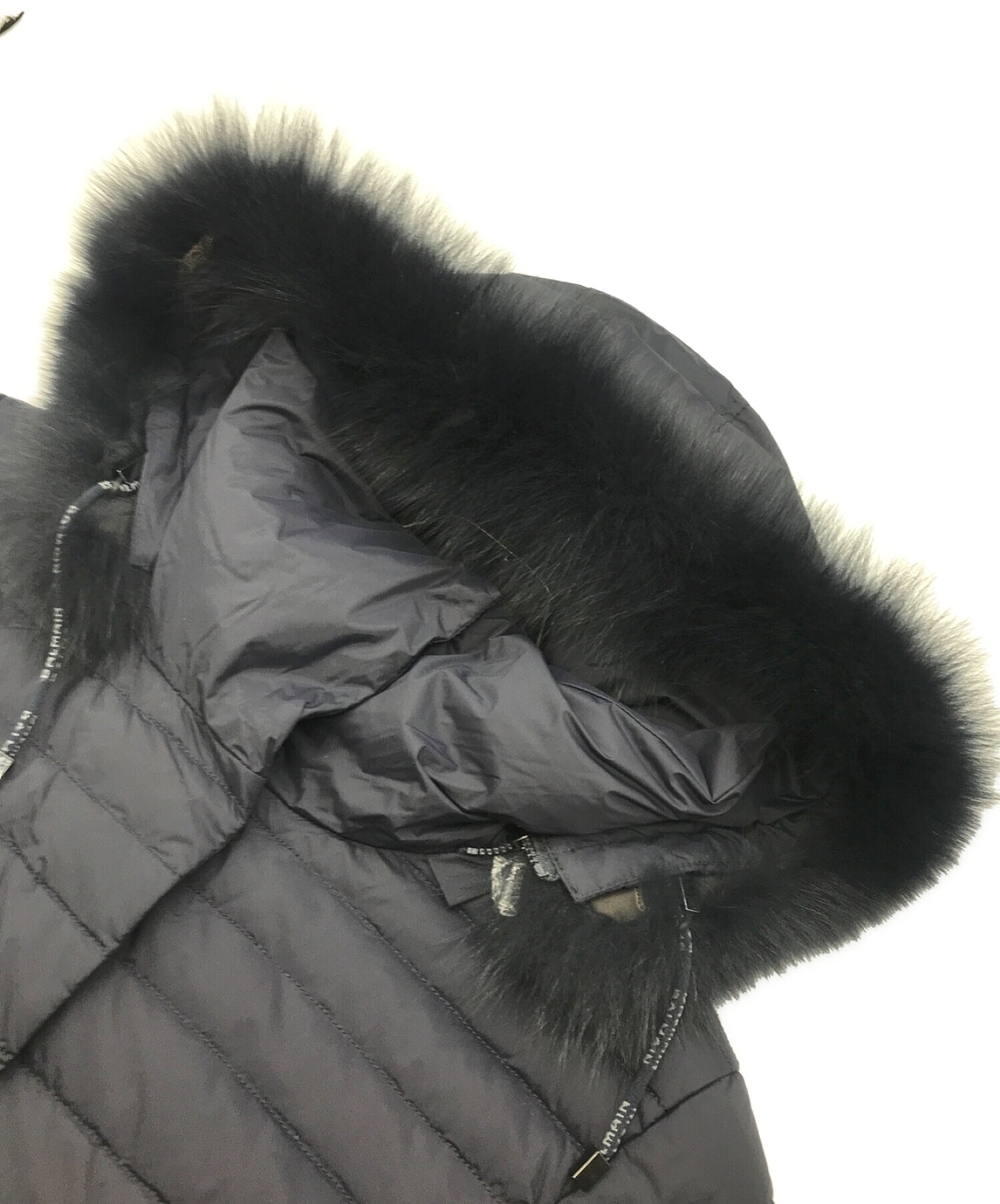 BALMAIN 3way✨️ ダウンコート フブルーフォックスファー 裏地総柄