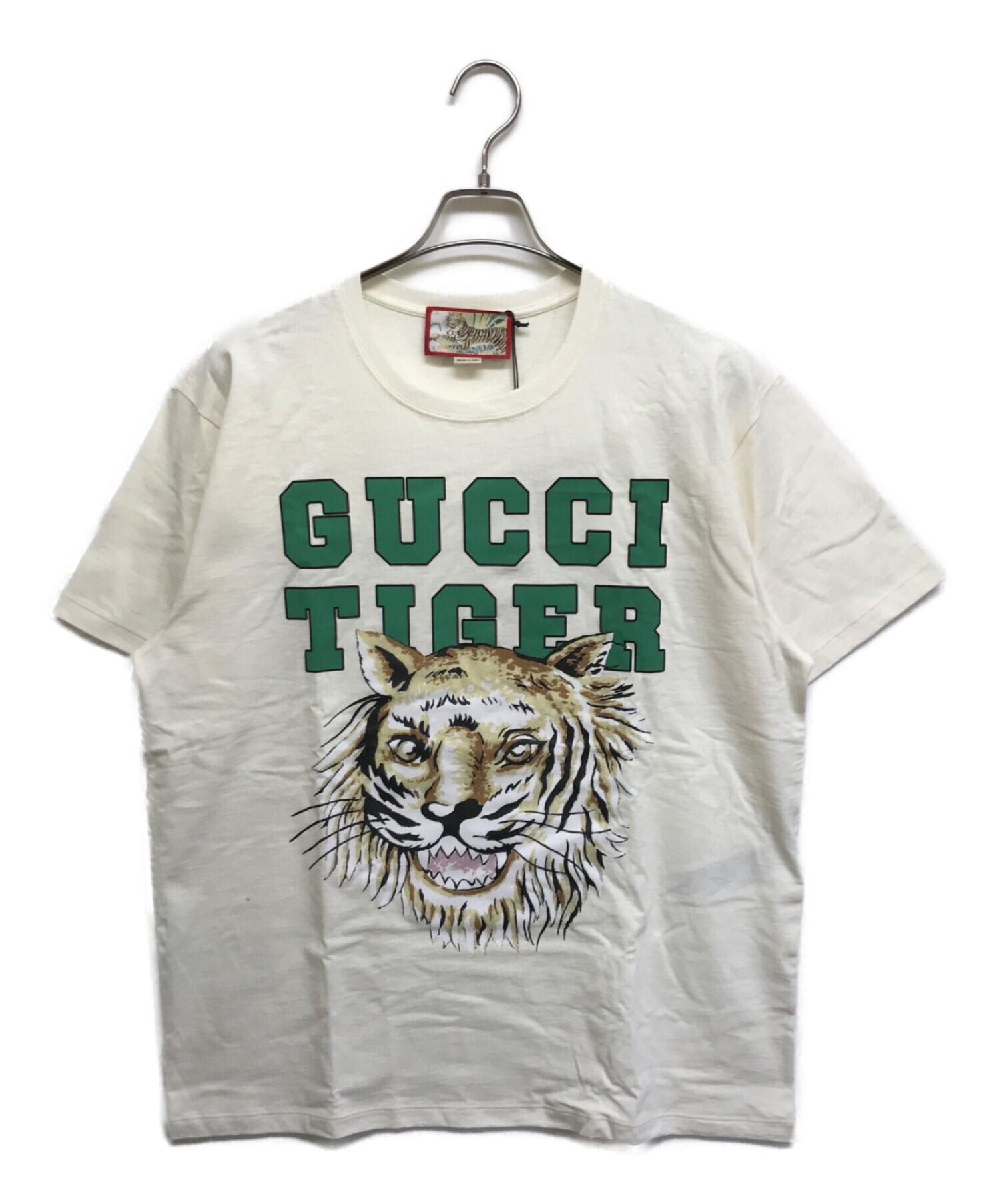 GUCCI (グッチ) タイガー コットンTシャツ ホワイト サイズ:L 未使用品