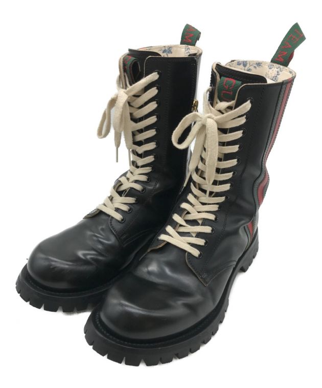 中古・古着通販】GUCCI (グッチ) シェリーラインコンバットブーツ 