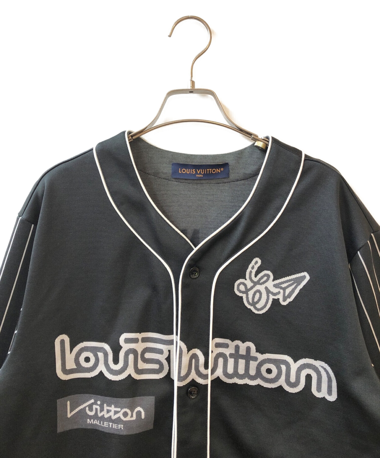 LOUIS VUITTON (ルイ ヴィトン) 23SSベースボールシャツ ブラック サイズ:Ⅿ