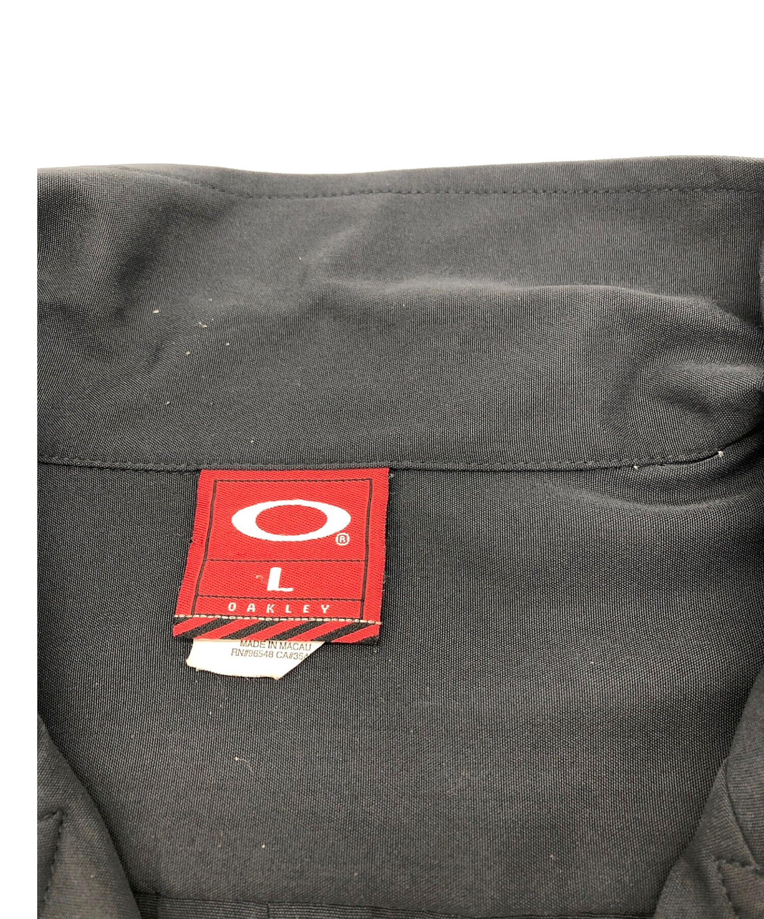 OAKLEY (オークリー) 00sメタルロゴオープンカラーシャツ ブラック サイズ:L