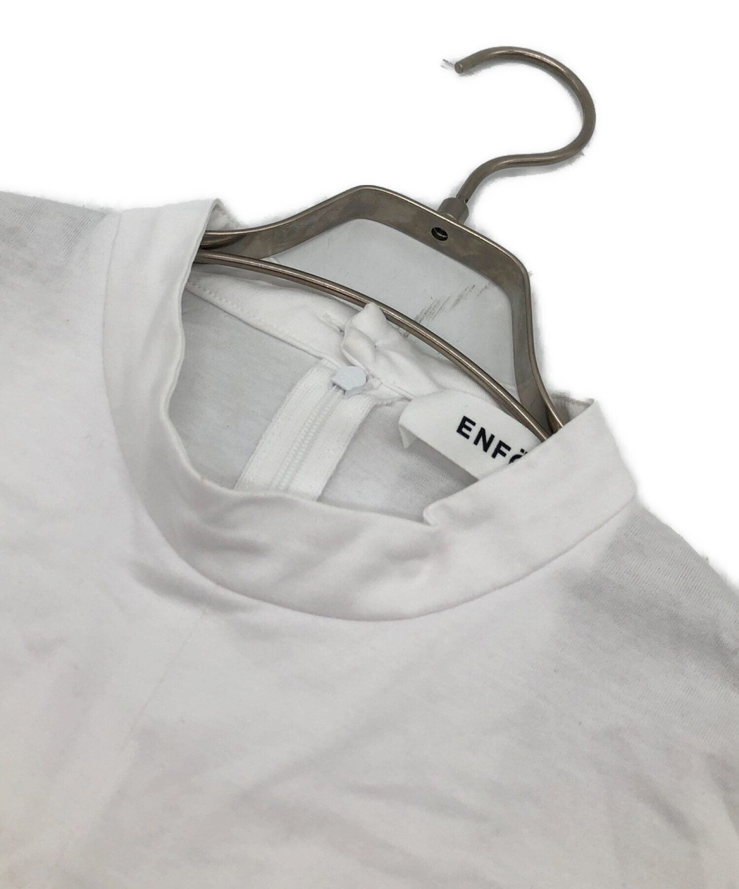 ENFOLD (エンフォルド) シルケット天竺RaffleヘムTシャツ ホワイト サイズ:38