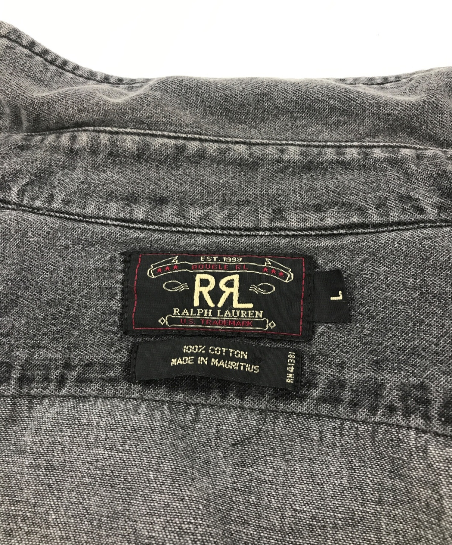 RRL (ダブルアールエル) ブラックデニムジャケット ブラック サイズ:L