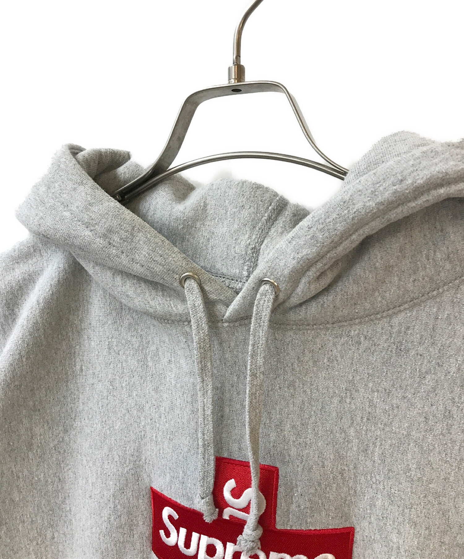 Supreme (シュプリーム) Cross Box Logo Hooded Sweatshirt グレー サイズ:XL