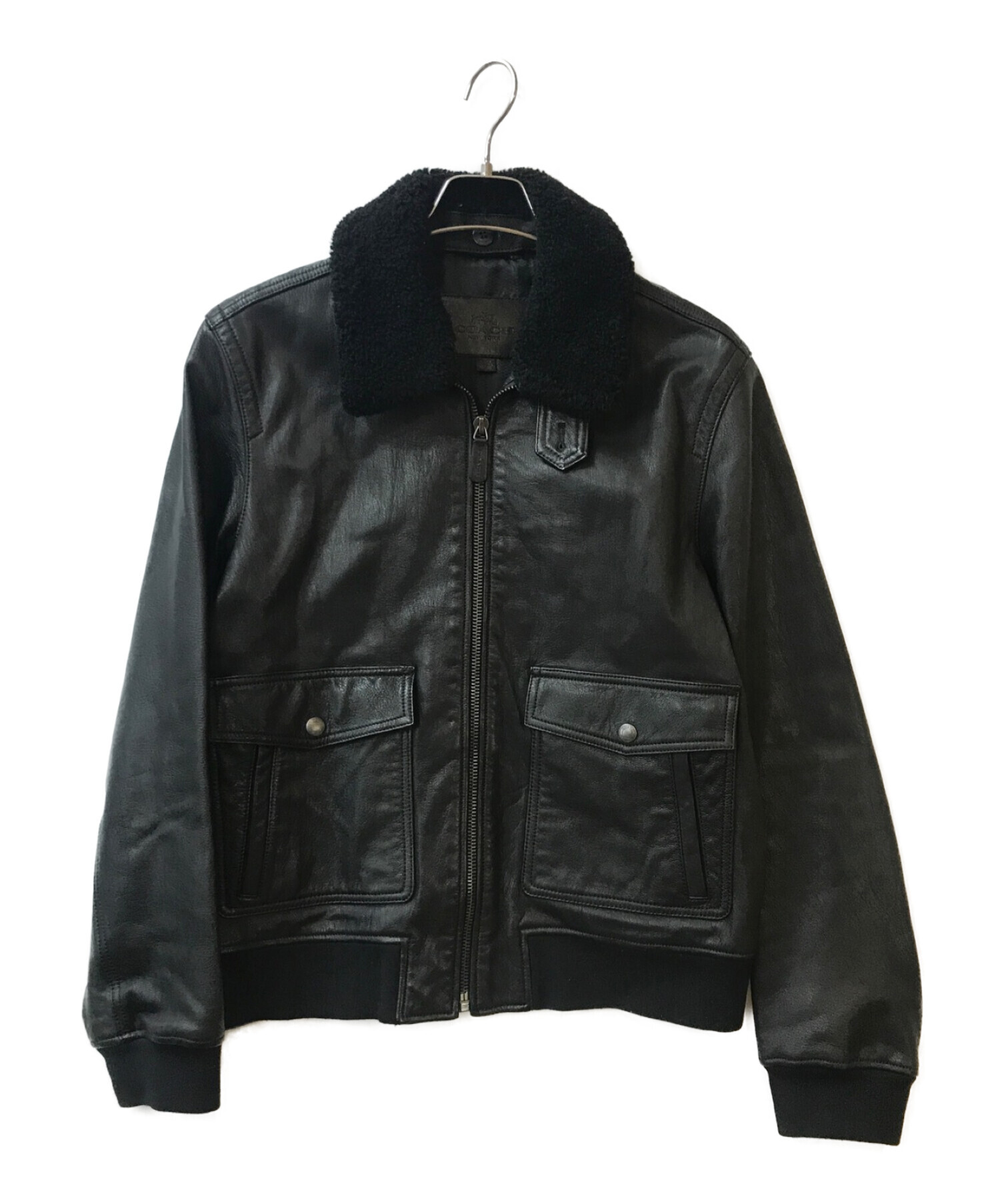 中古・古着通販】COACH (コーチ) G‐1レザージャケット ブラック サイズ 