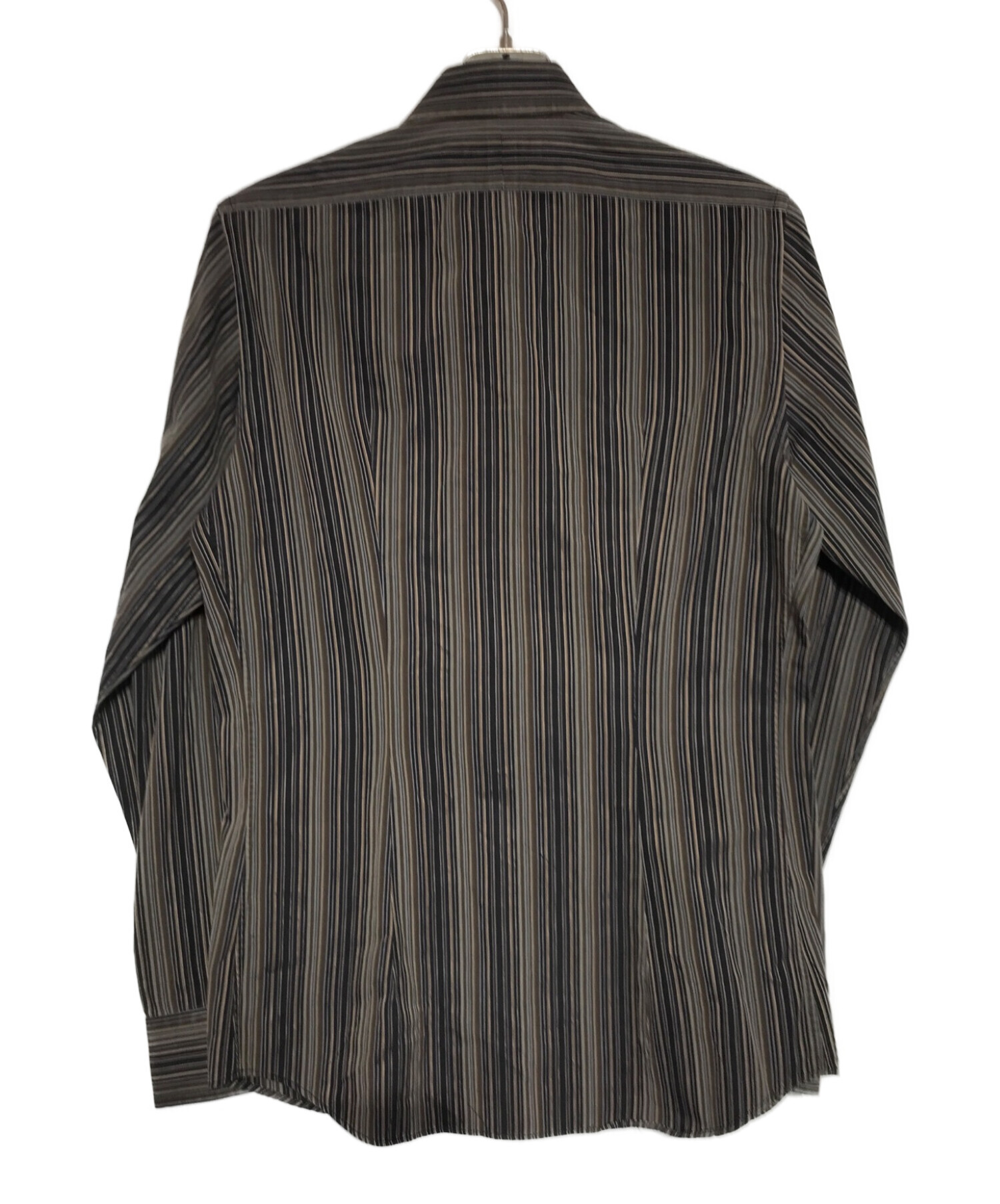 プラダ PRADA メンズシャツ 40/15 イタリア製 黒 ブラック長袖シャツ 
