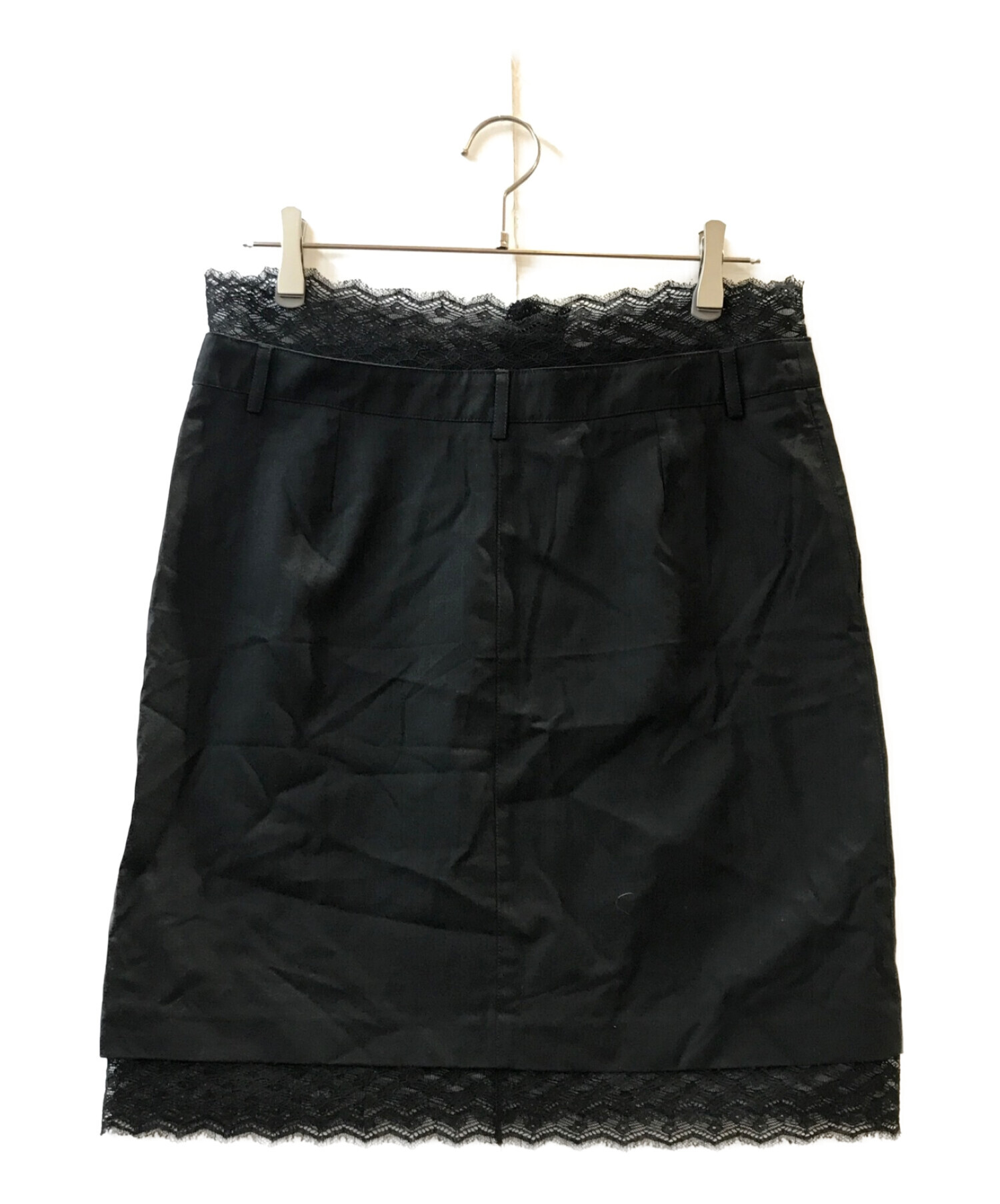 中古・古着通販】CHANEL (シャネル) レース付きモヘア混ミニスカート  