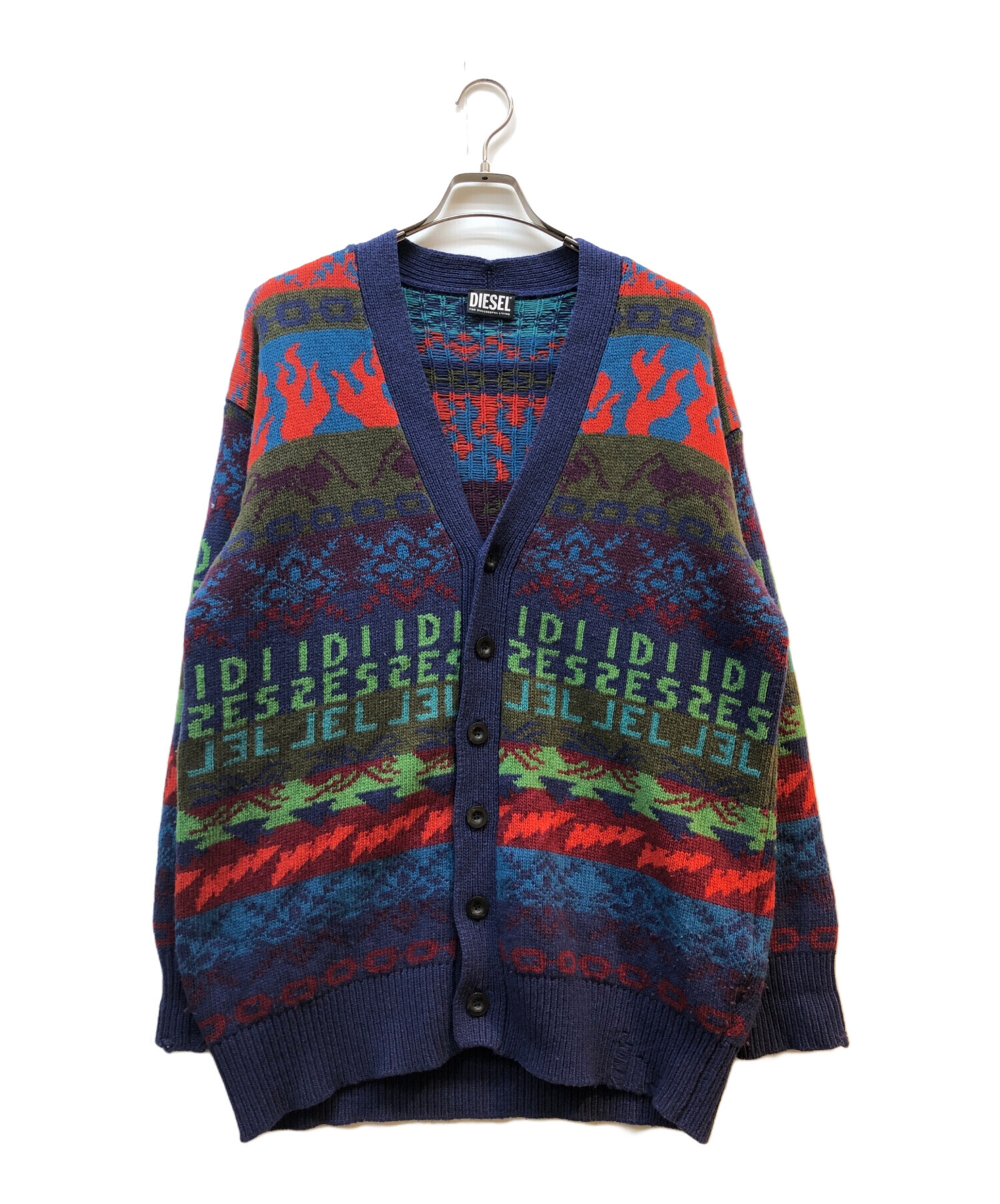 中古・古着通販】DIESEL (ディーゼル) Vネックカーディガン ネイビー 