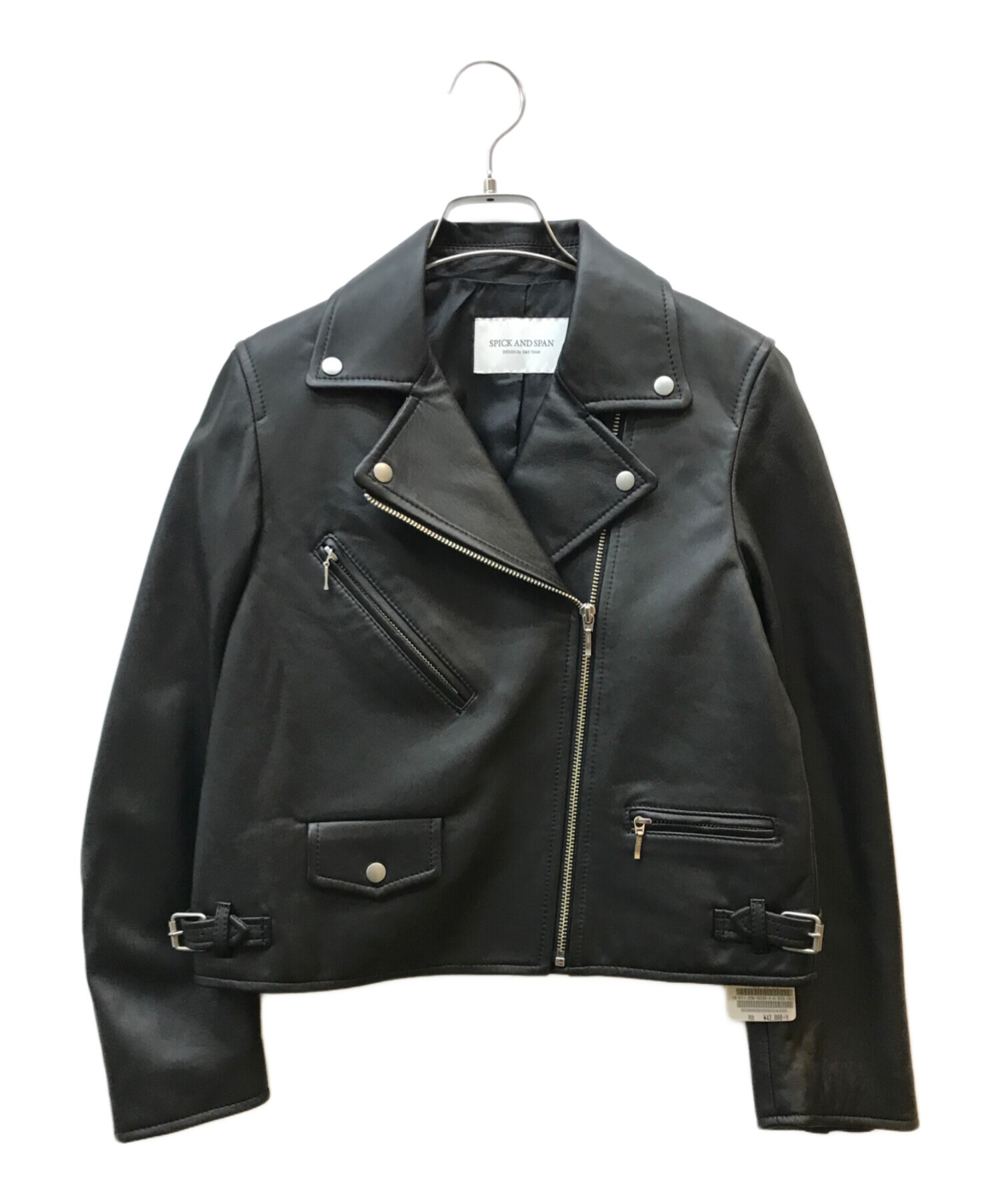Spick&Span ノーカラー シングルライダースジャケット 36 SPICK AND