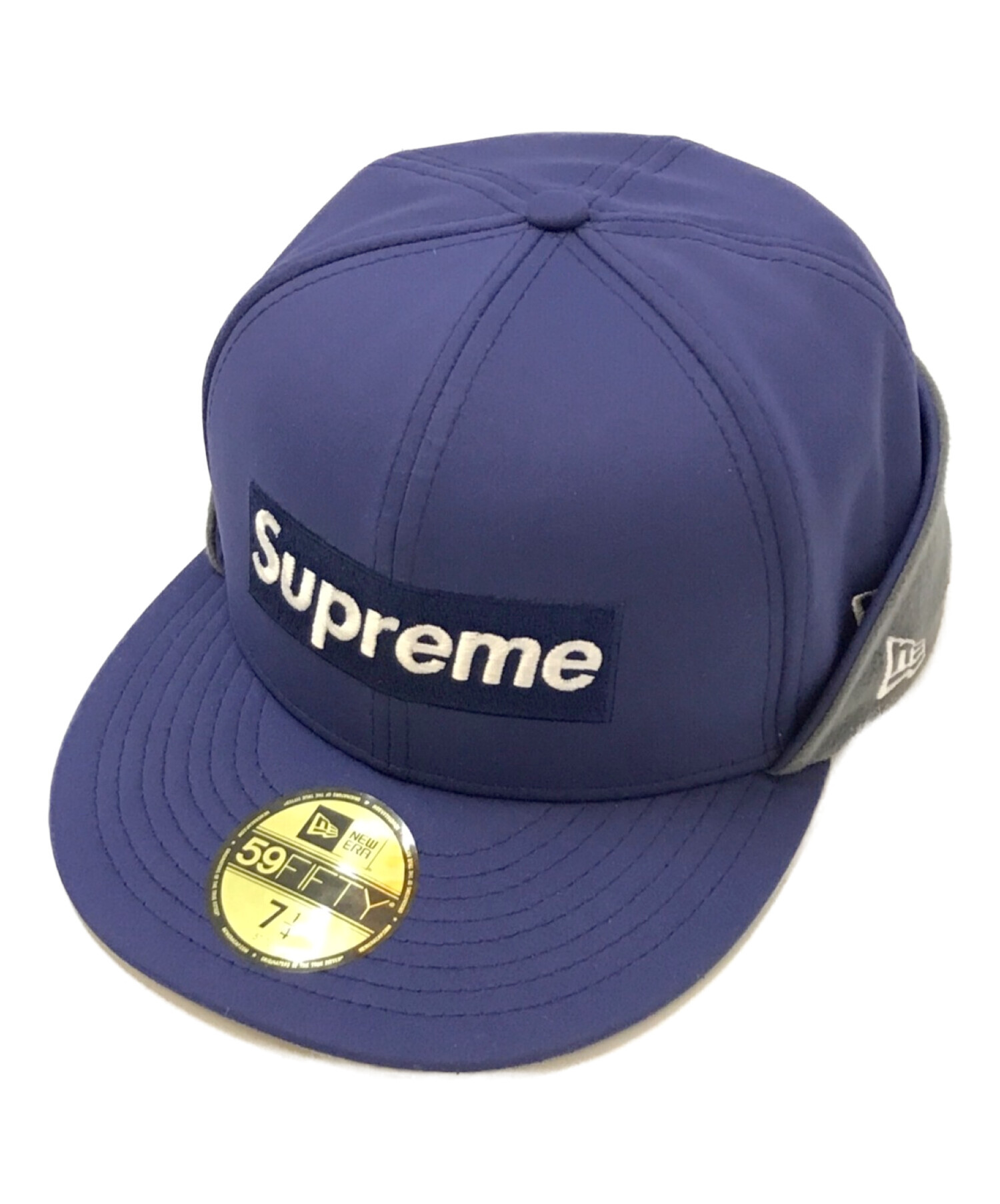 SUPREME (シュプリーム) Earflap Box Logo New Era Cap ブルー×グレー サイズ:7 1/4
