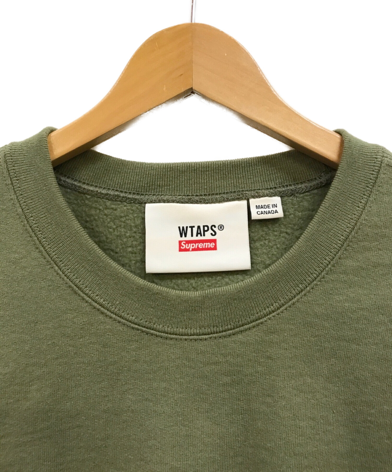 SUPREME × WTAPS (シュプリーム x ダブルタップス) Crewneck SweatShirts オリーブ サイズ:XL
