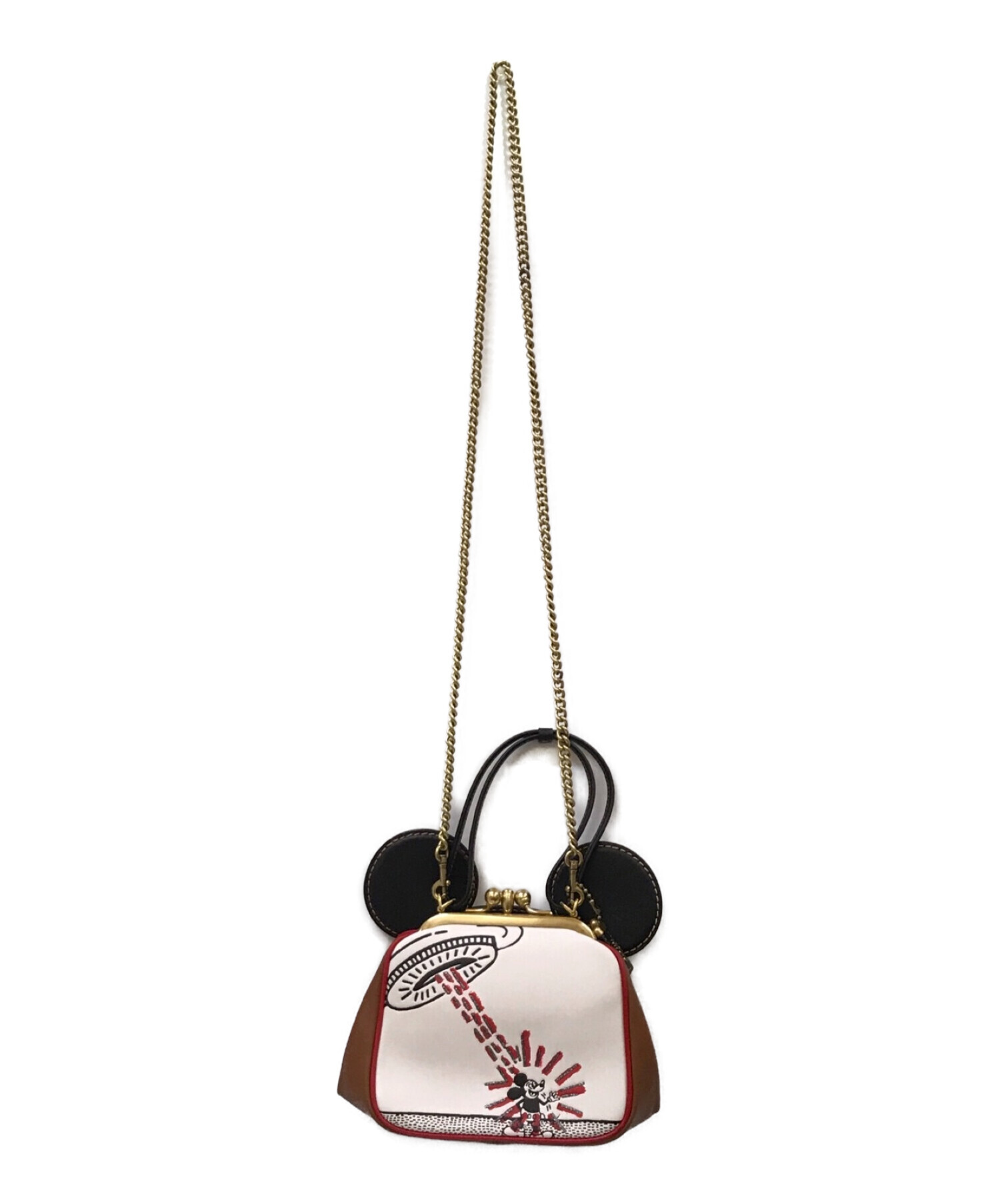 COACH × Disney Mickey Mouse × Keith Haring (コーチ × ディズニー ミッキーマウス × キース・ヘリング)  キスロックバッグ ブラウン