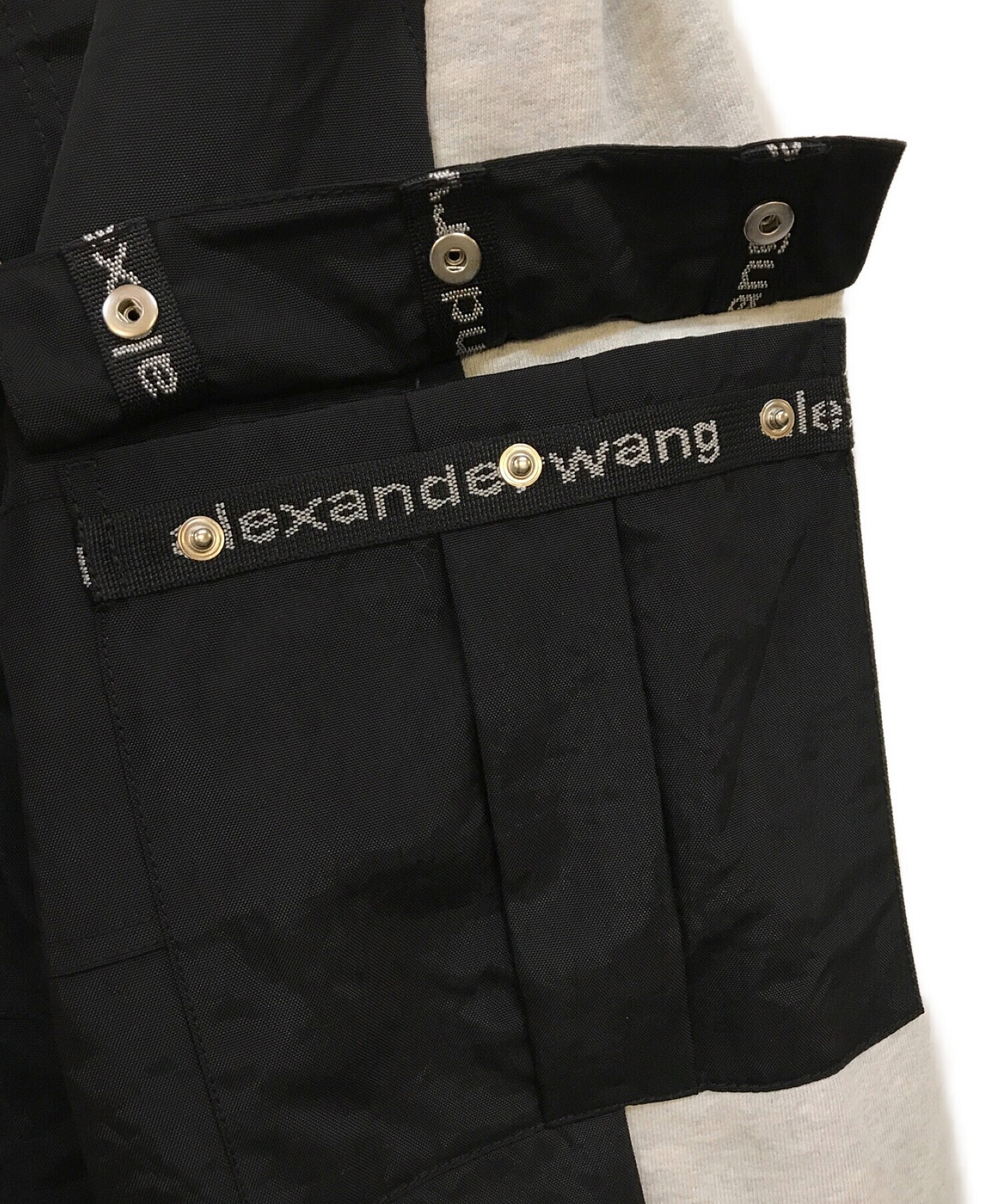 ALEXANDER WANG (アレキサンダーワン) ハイブリッドカーゴパンツ ブラック×グレー サイズ:XS 未使用品