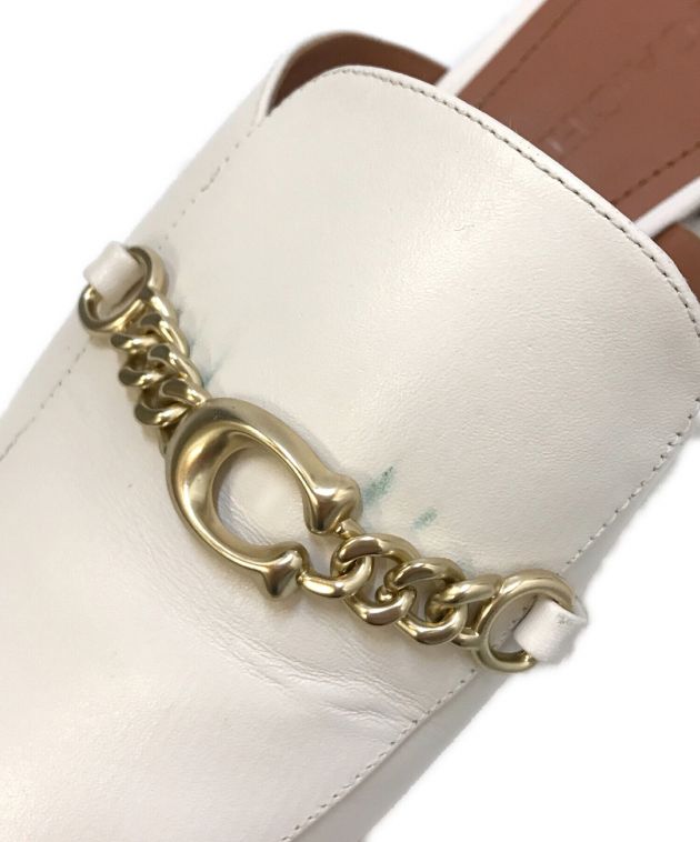 中古・古着通販】COACH (コーチ) Sofi Slide ミュール ホワイト サイズ 
