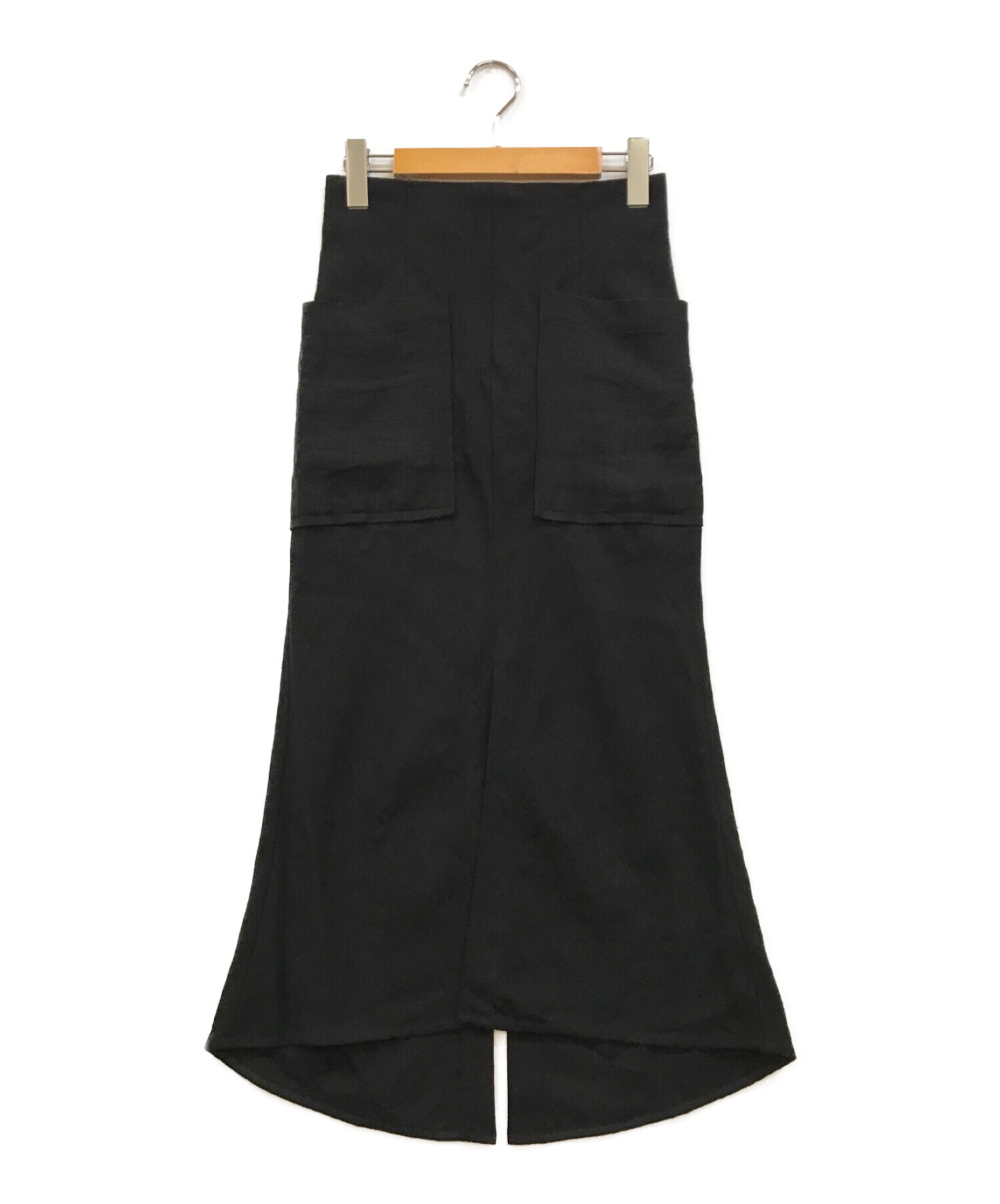 Noble (ノーブル) ドンゴロスAラインスリットスカート ブラック サイズ:34