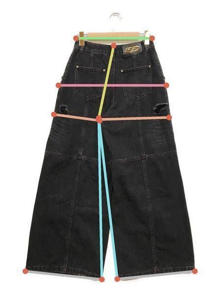 中古・古着通販】Nuth (ヌース) バギーデニムパンツ ブラック サイズ:S